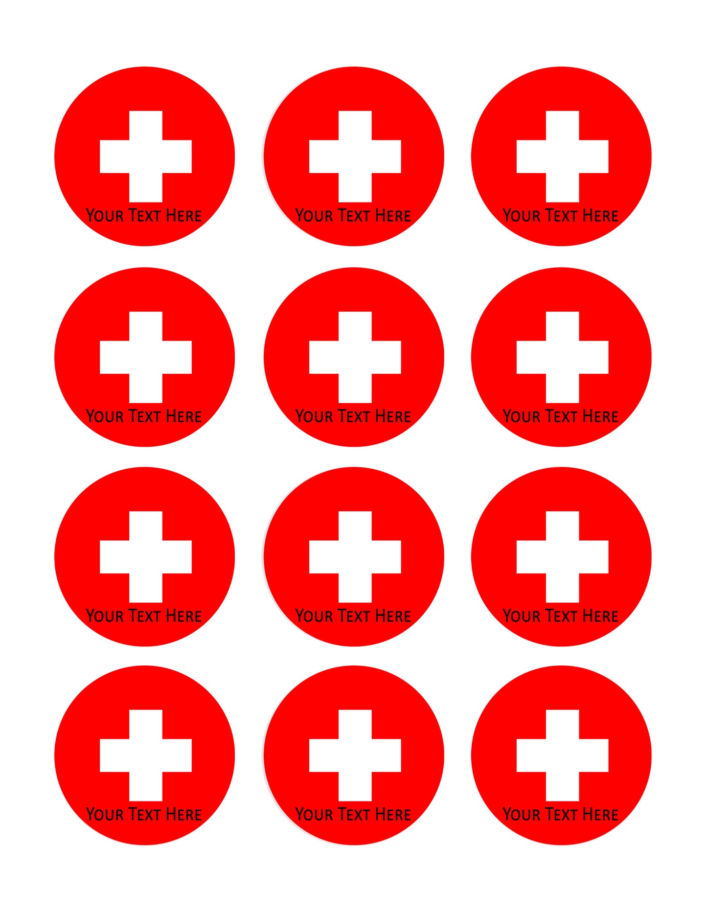 Switzerland flag - Edible Cake Topper, Cupcake Toppers, Strips