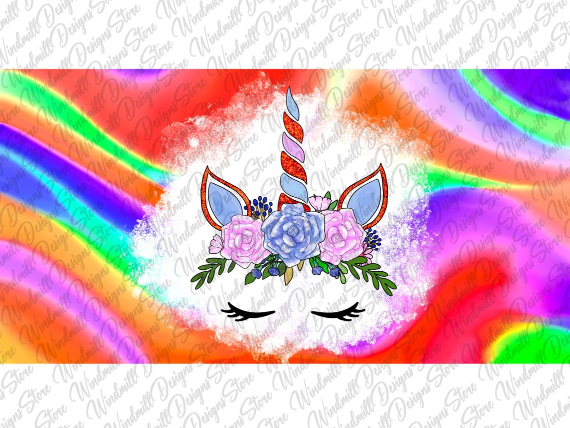 Unicorn face Sippy Cup 12 oz floral Unicorn Kids Straight Sided Kids Cup