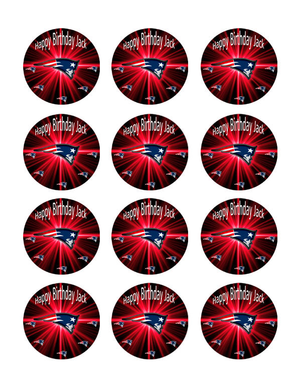 New England Patriots - Edible Cake Topper OR Cupcake Topper, Decor