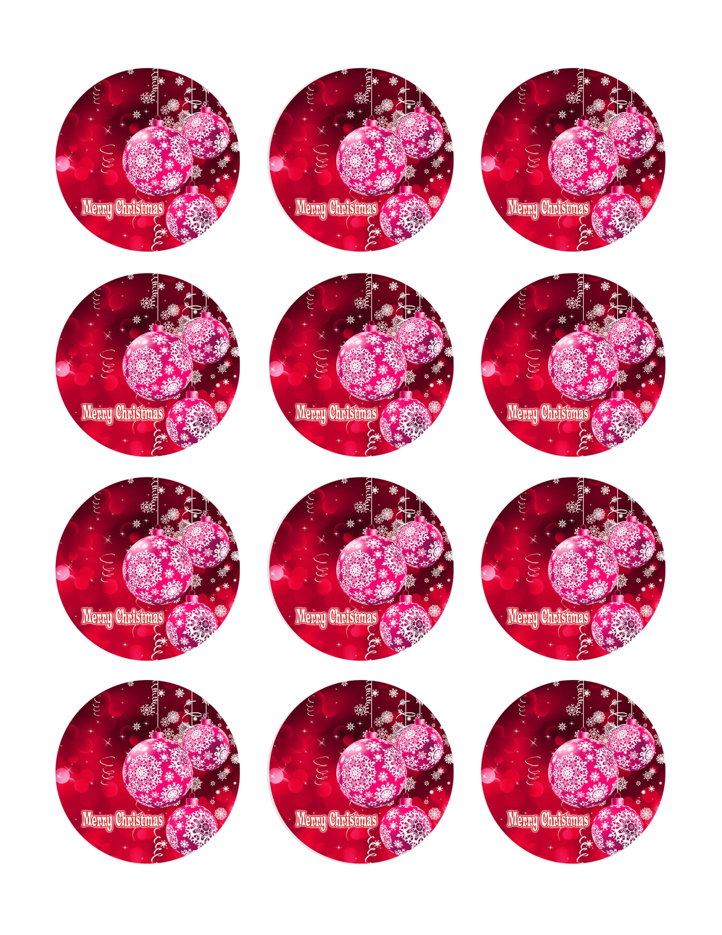 Christmas (Nr9) - Edible Cake Topper, Cupcake Toppers, Strips