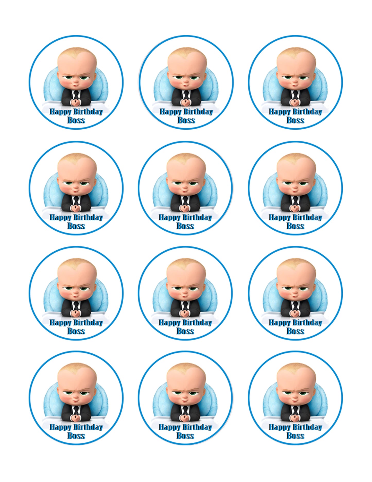 The Boss Baby - Edible Birthday Cake Topper OR Cupcake Topper, Decor