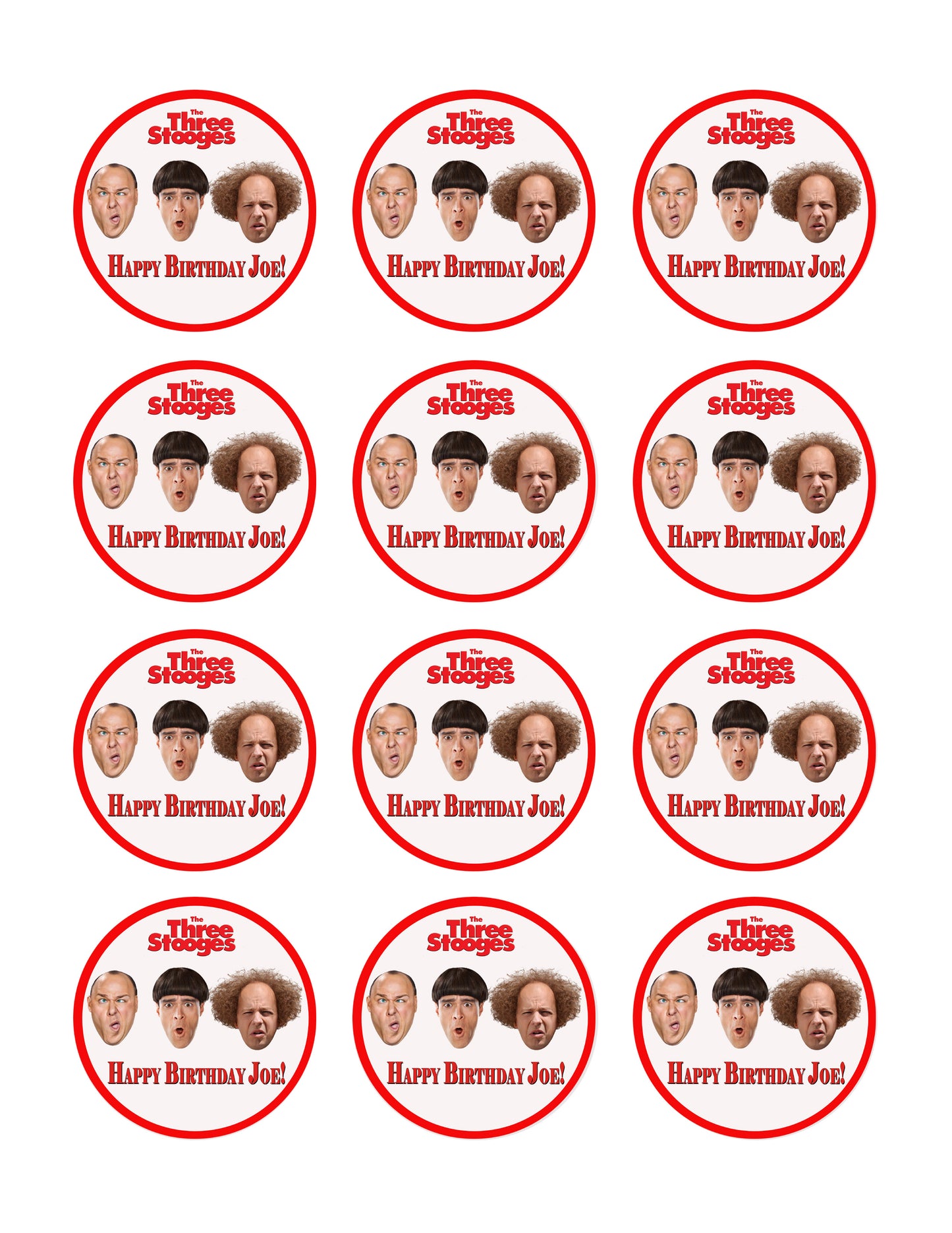The Three Stooges (Nr1) - Edible Cake Topper OR Cupcake Topper, Decor