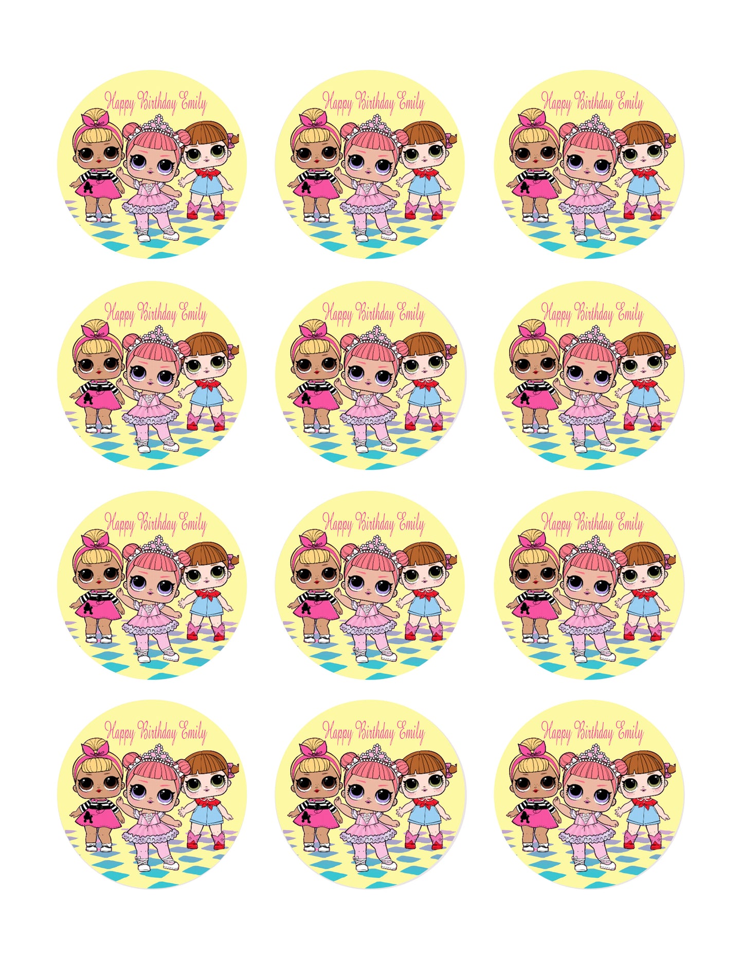 Lol Suprise Dolls (Nr1) - Edible Cake Topper, Cupcake Toppers, Strips