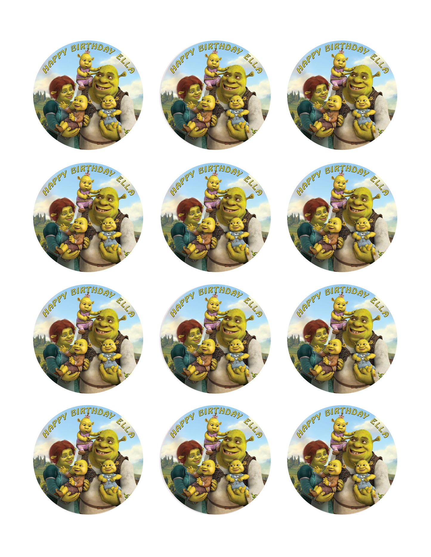 SHREK - Edible Cake Topper OR Cupcake Topper, Decor