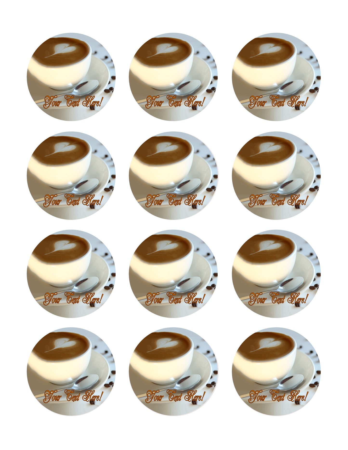 Coffee - Edible Cake Topper, Cupcake Toppers, Strips