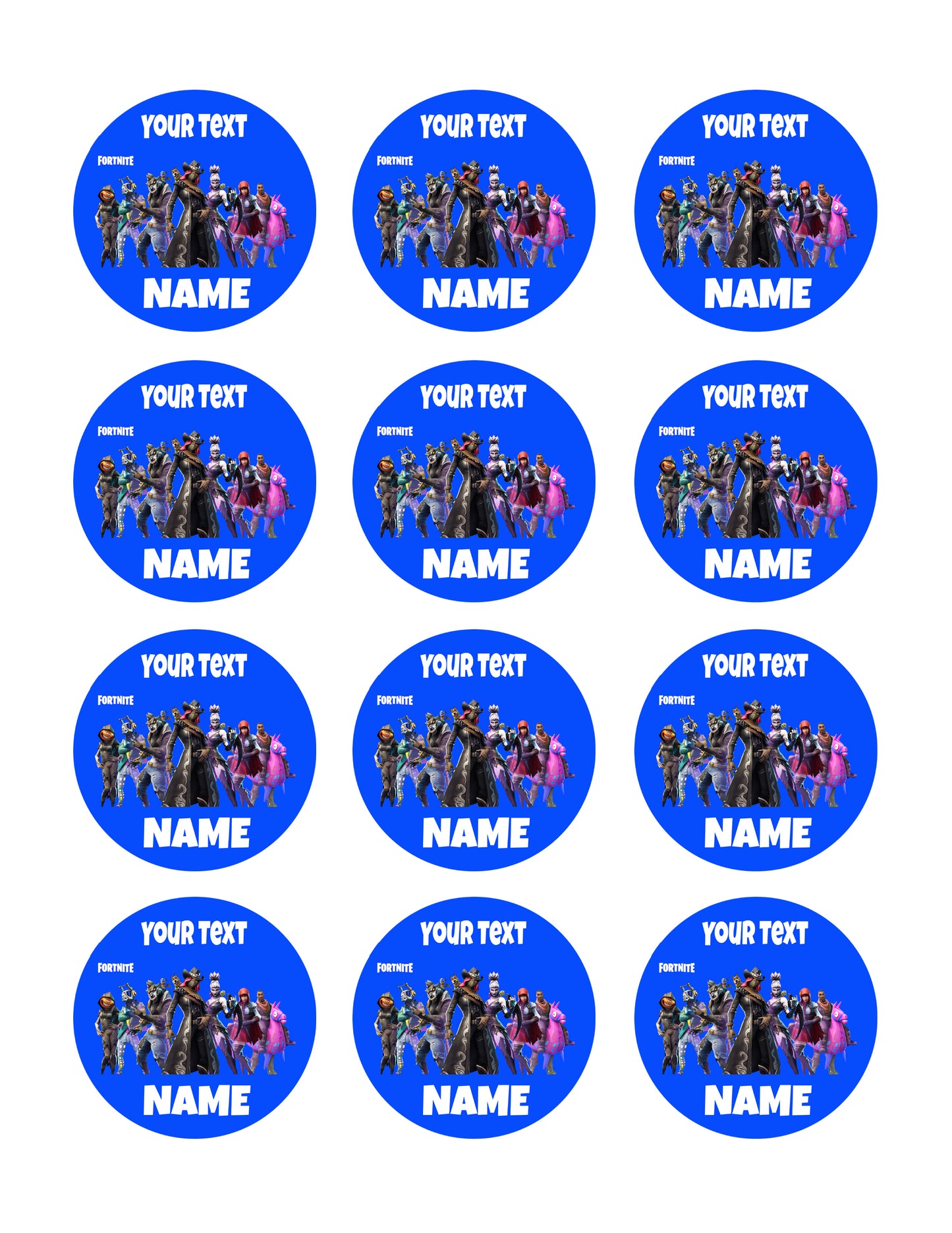 Fortnite - Edible Cake Topper or Cupcake Toppers, Strips
