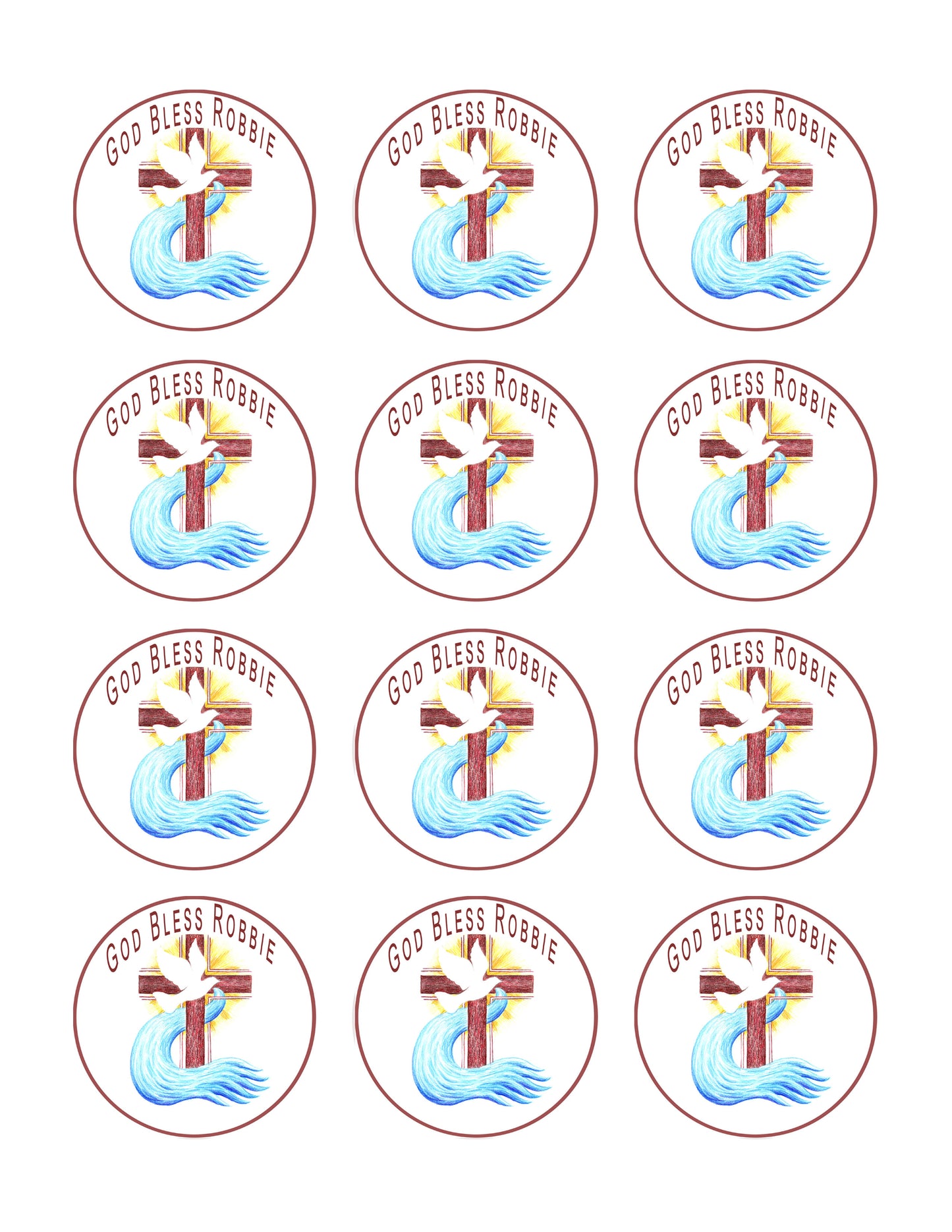Holy Cross for Christening - Edible Cake Topper OR Cupcake Topper, Decor