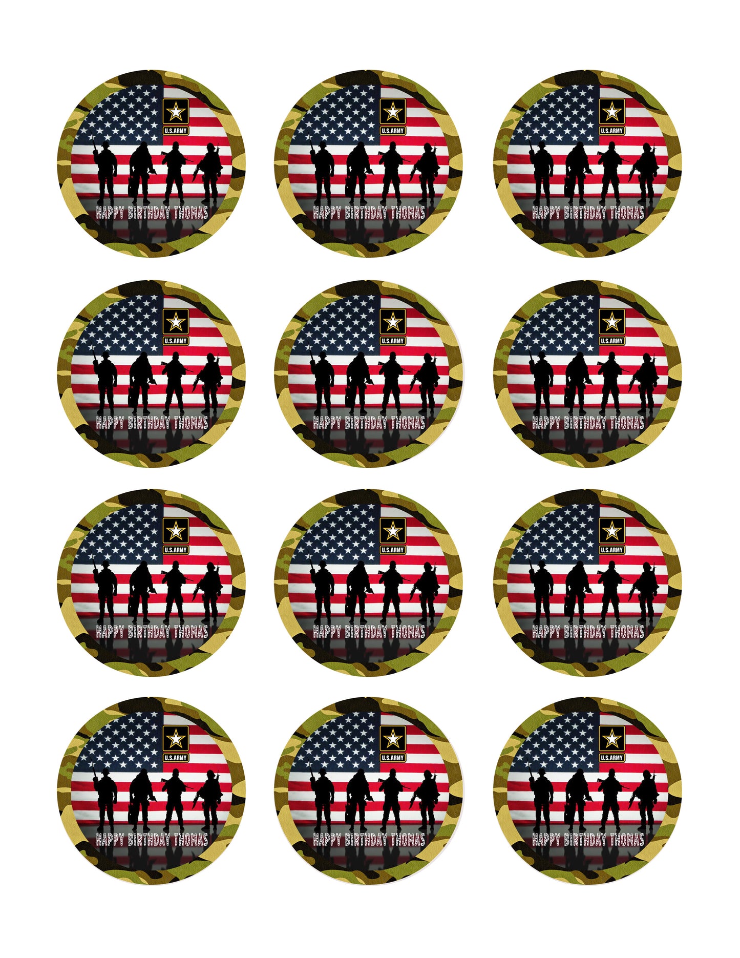 US ARMY - Edible Cake Topper OR Cupcake Topper, Decor