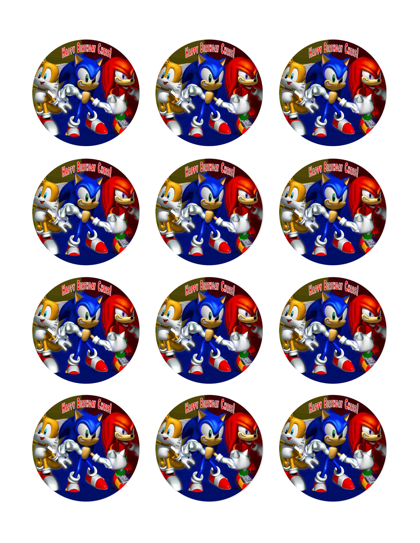 Sonic - Edible Cake Topper OR Cupcake Topper, Decor