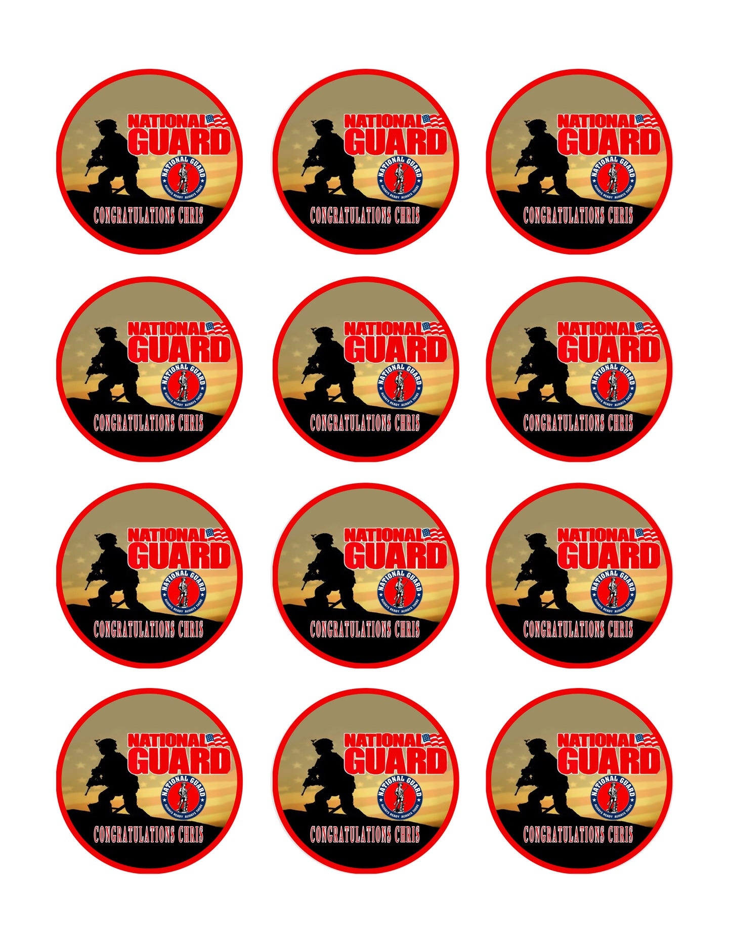 National Guard - Edible Cake Topper OR Cupcake Topper, Decor