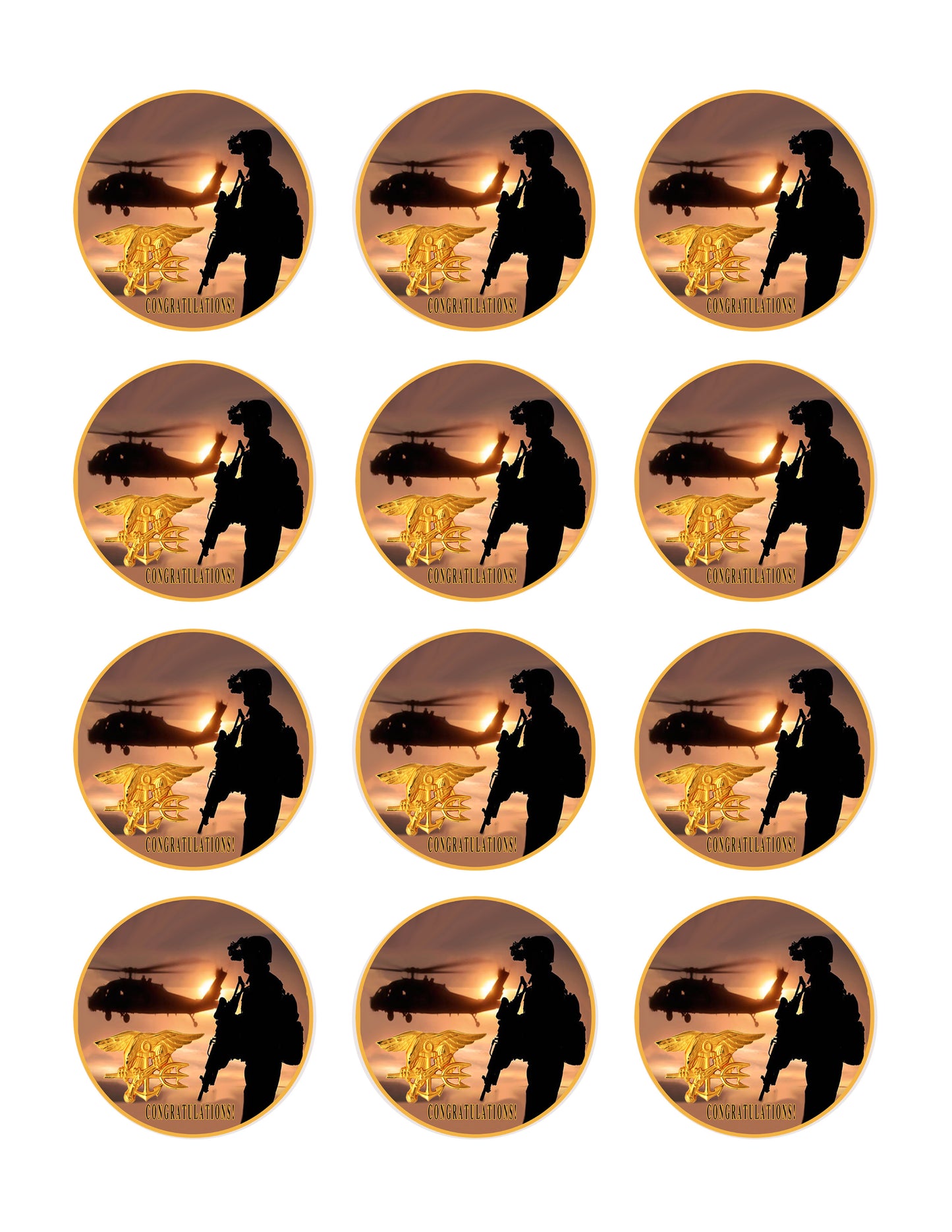 US Navy Seal - Edible Cake Topper OR Cupcake Topper, Decor