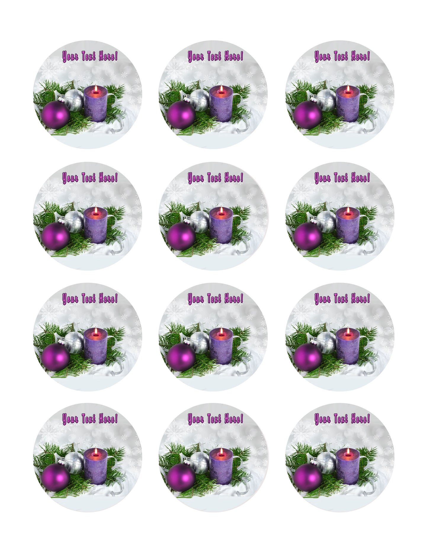 Christmas (Nr11) - Edible Cake Topper, Cupcake Toppers, Strips