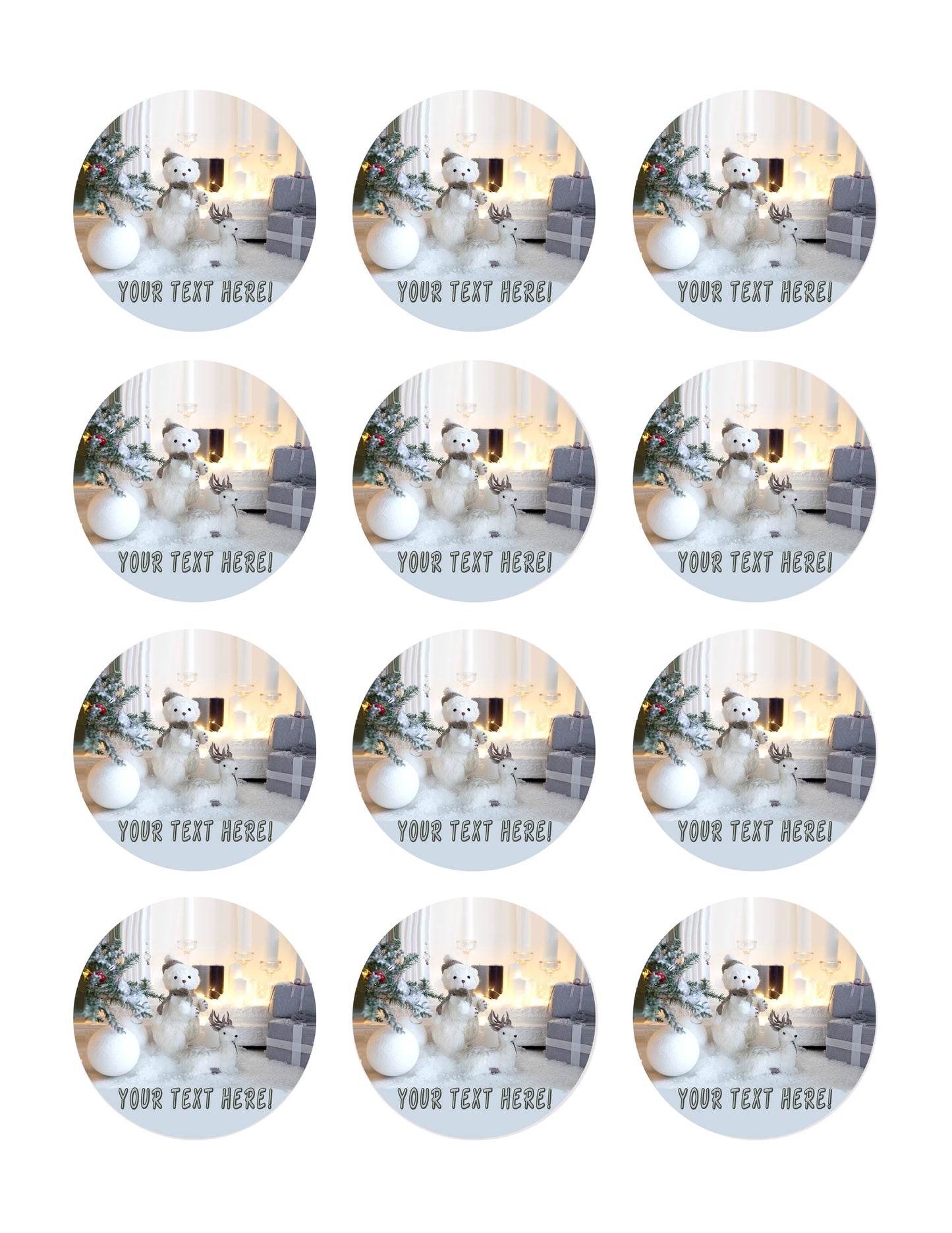 Christmas (Nr10) - Edible Cake Topper, Cupcake Toppers, Strips