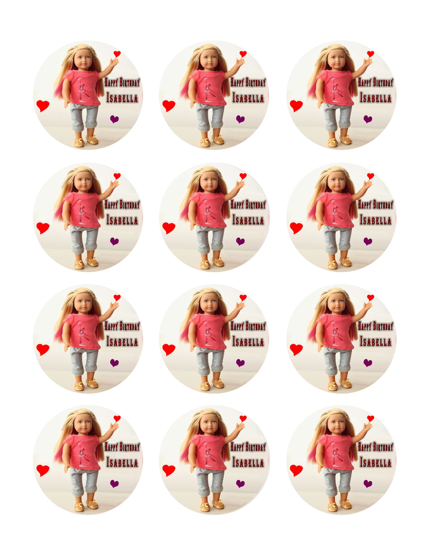 American Girl (Nr1) - Edible Cake Topper, Cupcake Toppers, Strips
