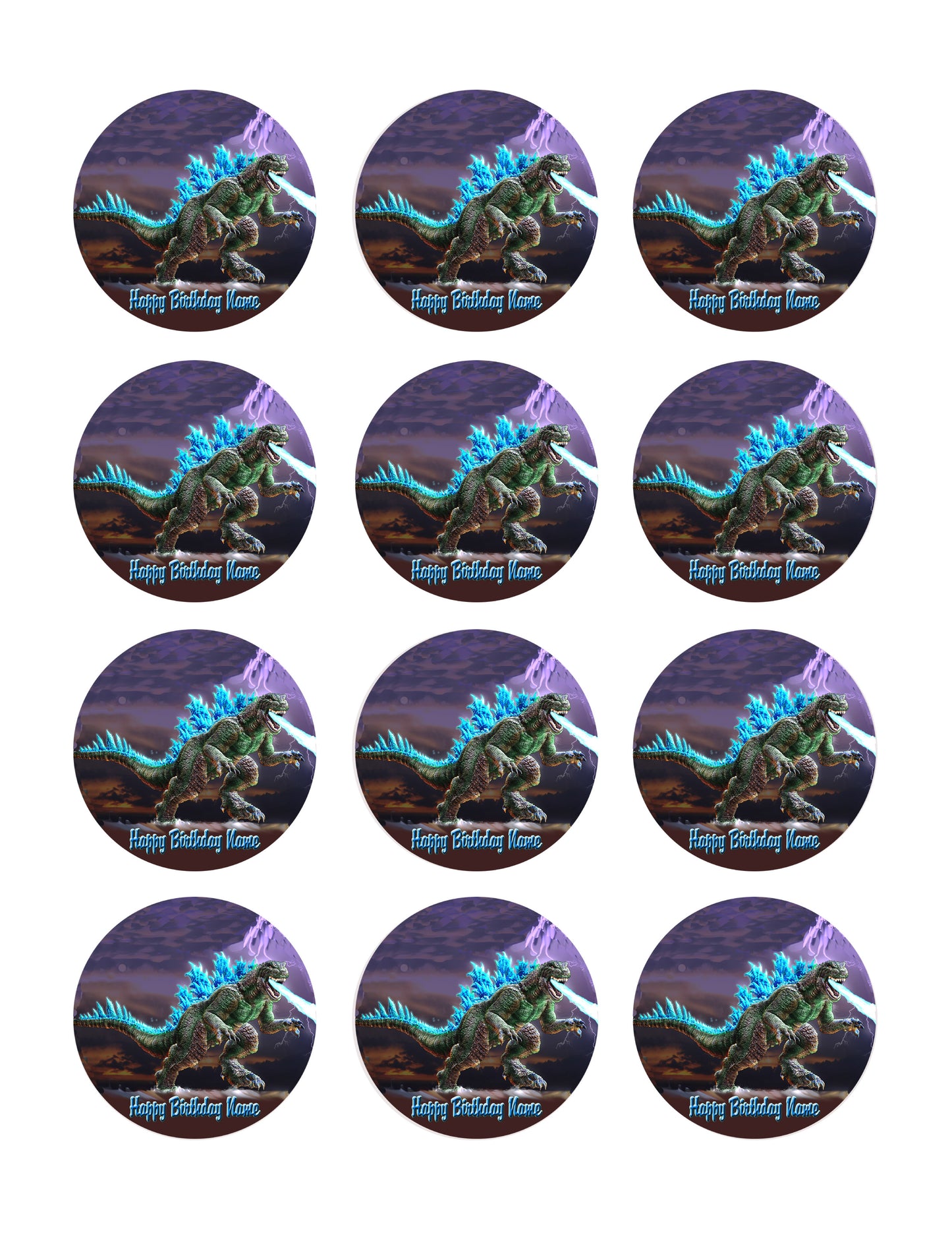 Godzilla - Edible Cake Topper OR Cupcake Topper, Decor