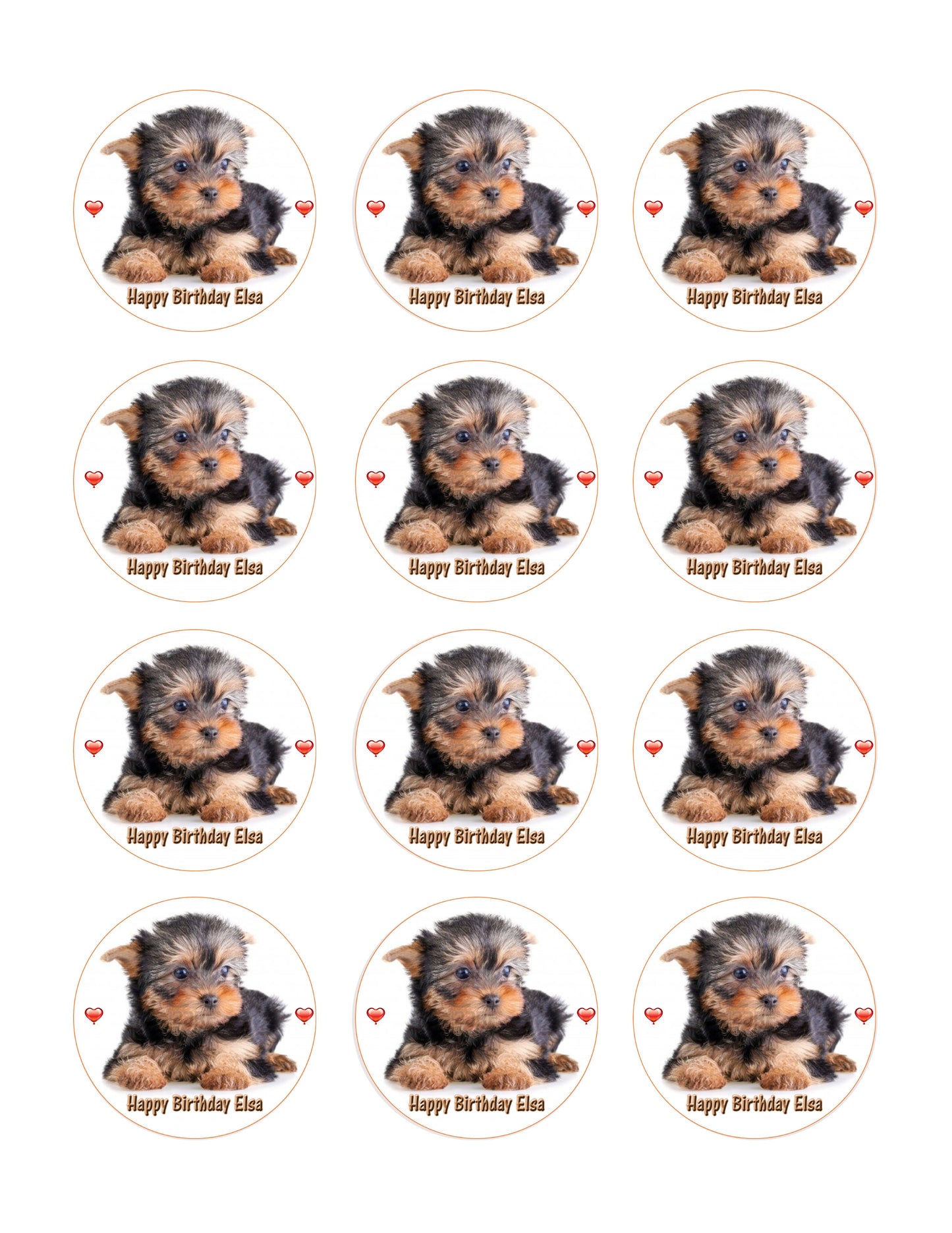 Puppy (Nr2) - Edible Cake Topper OR Cupcake Topper, Decor