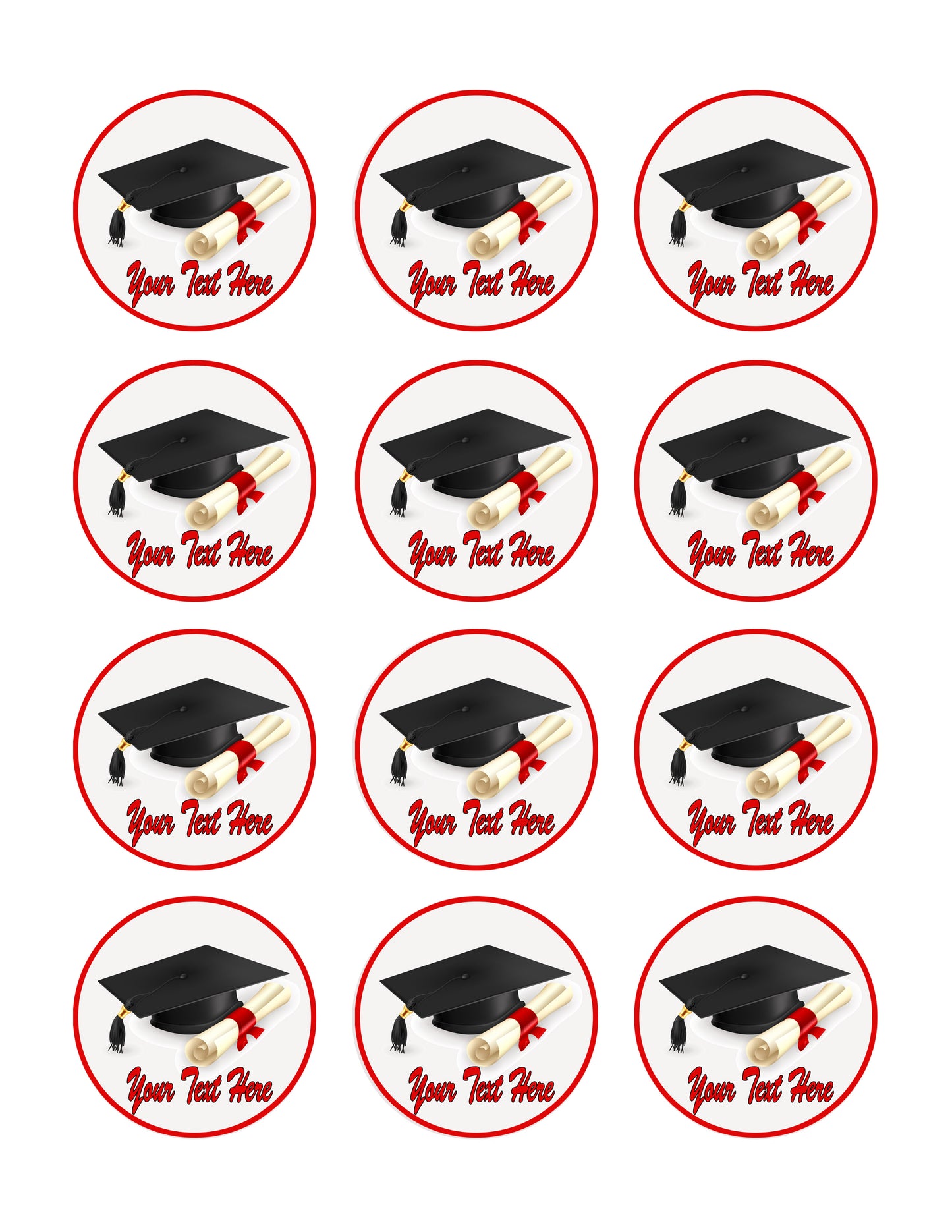Graduation - Edible Cake Topper OR Cupcake Topper, Decor
