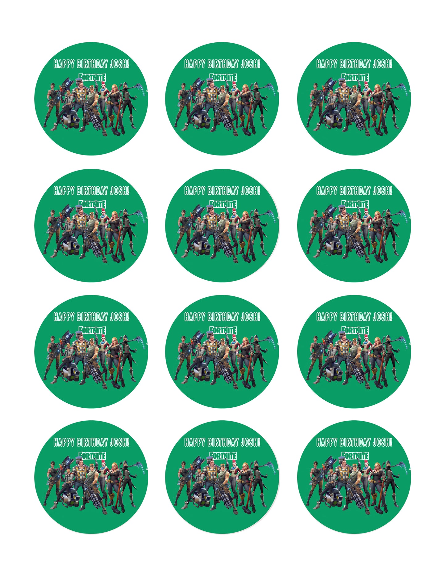 Fortnite (Nr2) - Edible Cake Topper or Cupcake Toppers, Strips