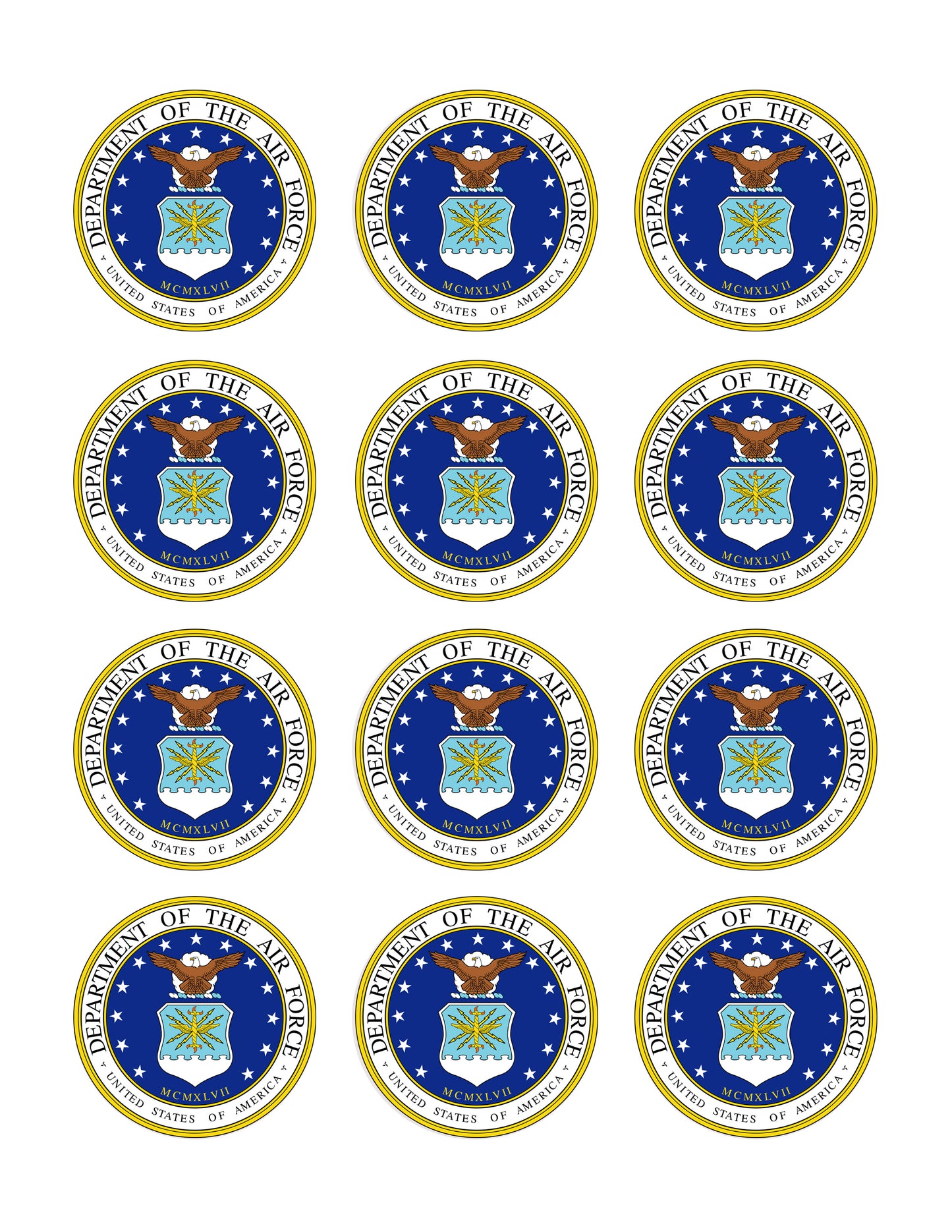 US Air Force - Edible Cake Topper OR Cupcake Topper, Decor