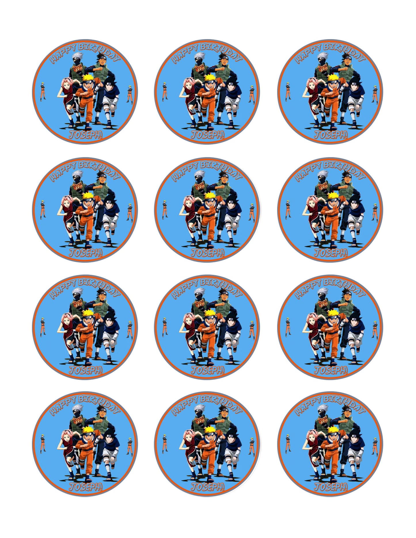 NARUTO (Nr4) - Edible Cake Topper OR Cupcake Topper, Decor