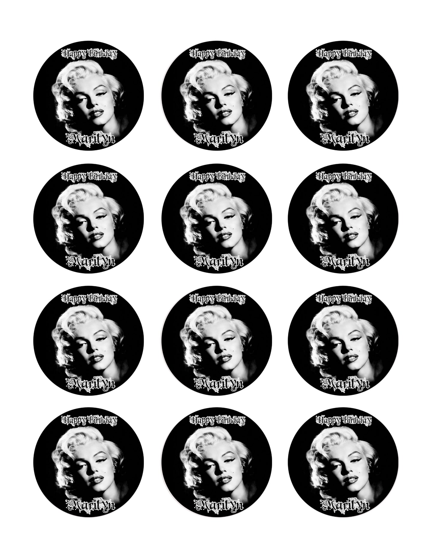 Marilyn Monroe - Edible Cake Topper OR Cupcake Topper, Decor