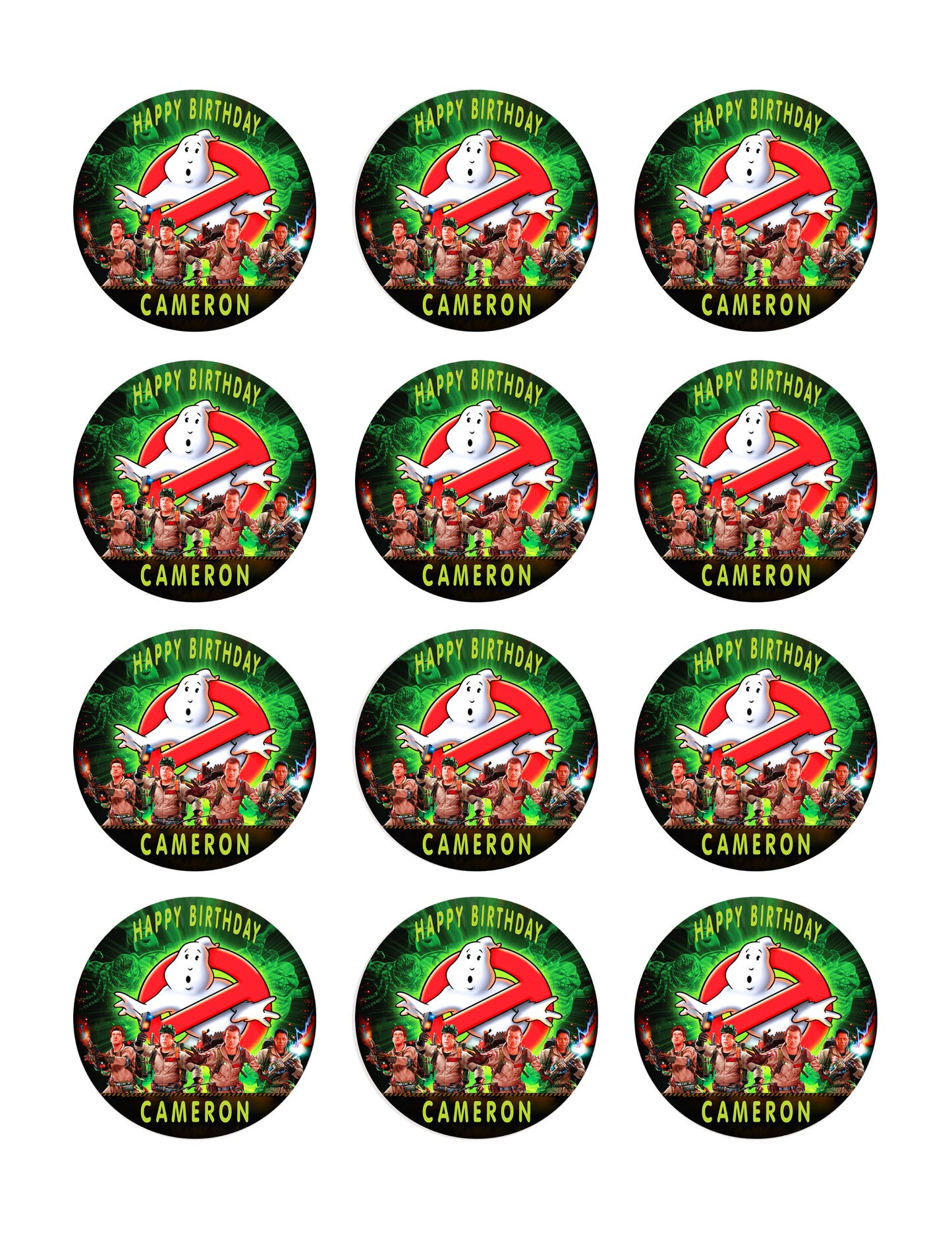 GHOSTBUSTERS - Edible Cake Topper OR Cupcake Topper, Decor
