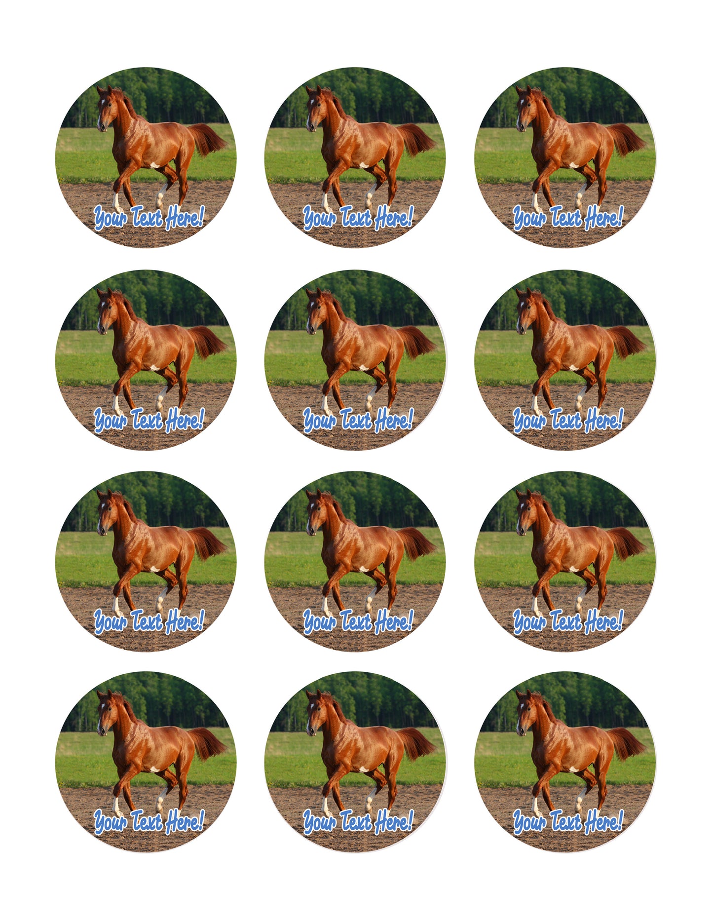 Brown Horse (Nr2) - Edible Cake Topper, Cupcake Toppers, Strips