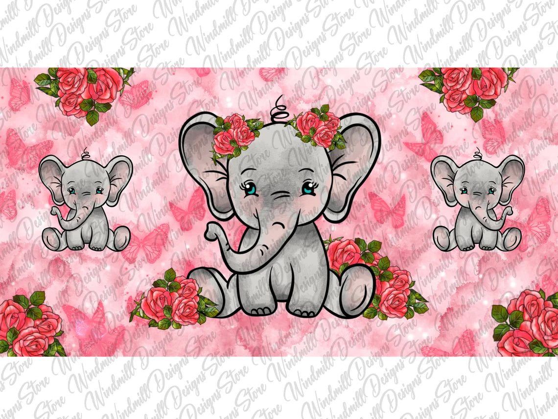 Baby Pink Elephant, Straight 12 oz Sippy Cup