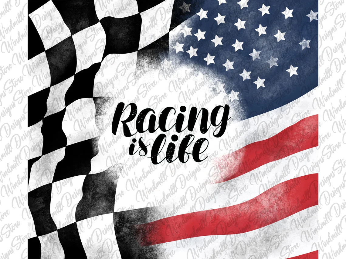 Racing Checkered Flag Patriotic flag Racing Tumbler