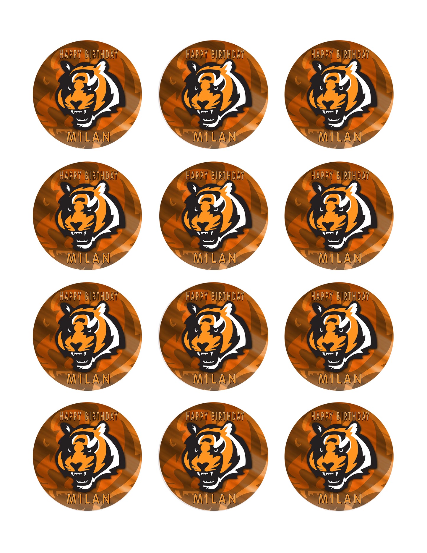 CINCINNATI BENGALS (Nr3) - Edible Cake Topper, Cupcake Toppers, Strips