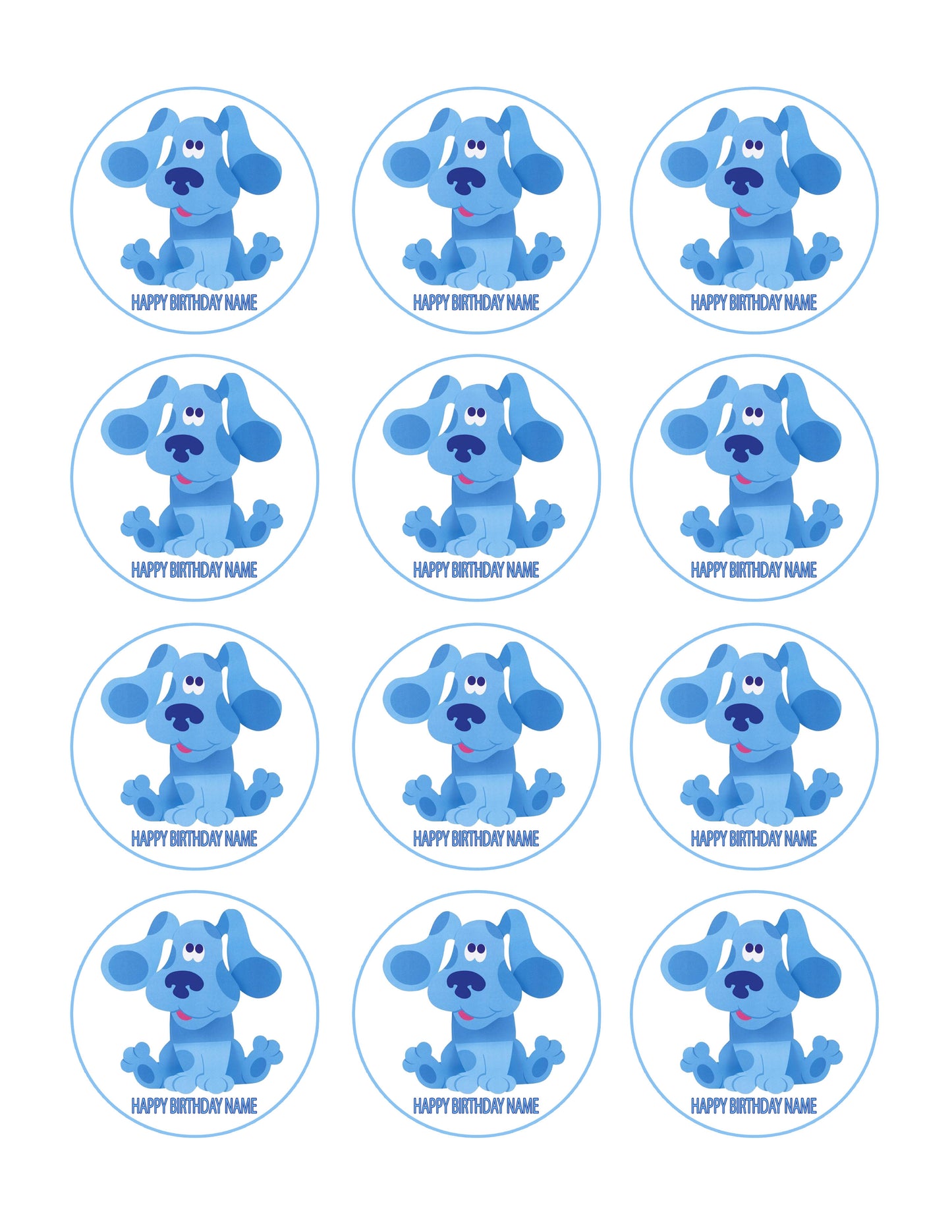 BLUE'S CLUES - Edible Cake Topper, Cupcake Toppers, Strips
