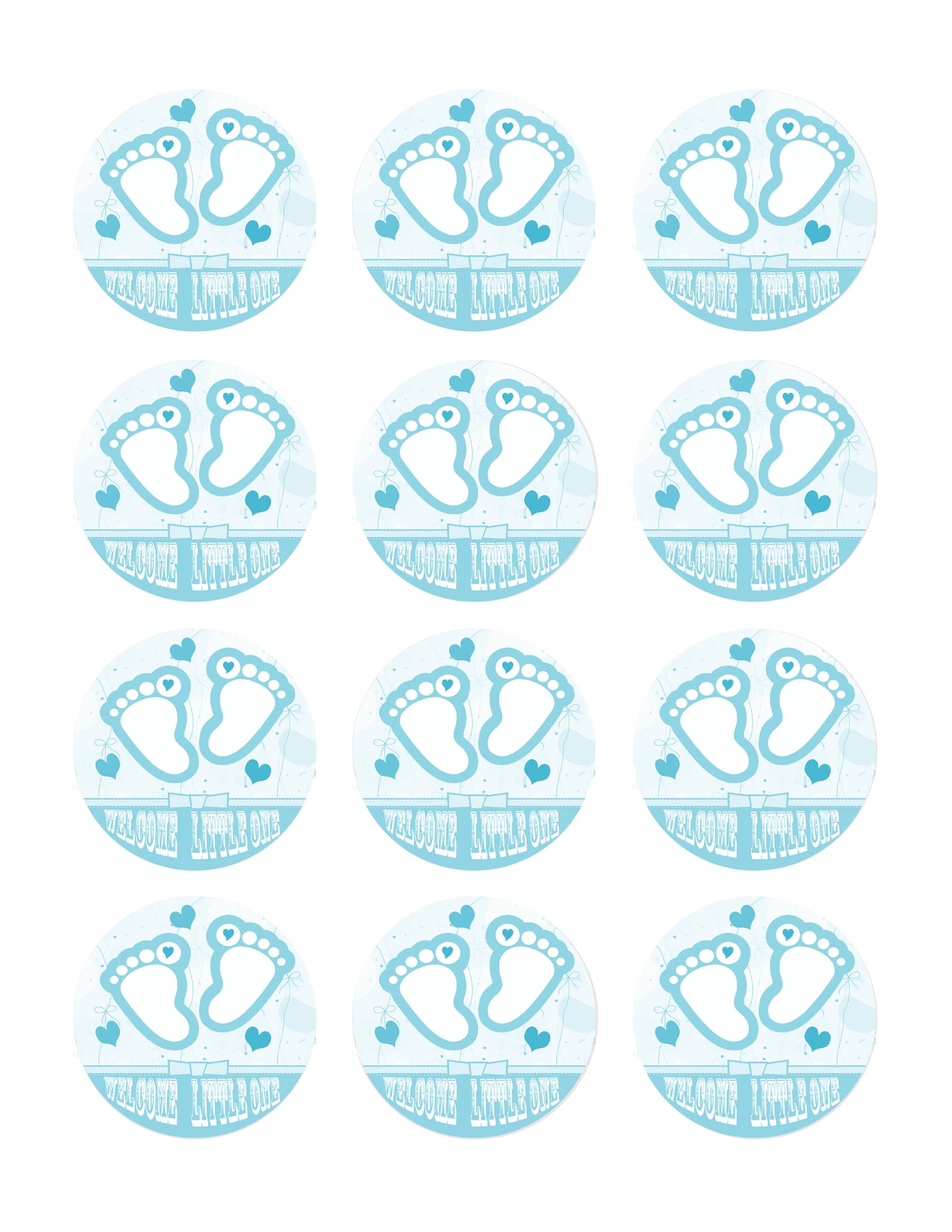 Blue Baby Feet Foot - Edible Cake Topper OR Cupcake Topper, Decor
