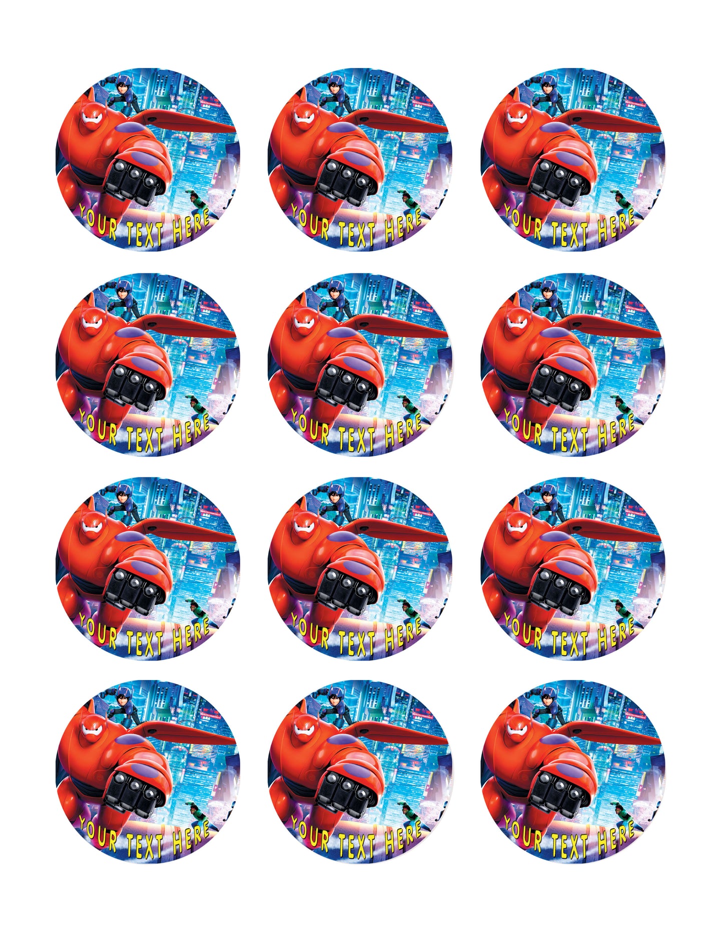 BIG HERO 6 (Nr1) - Edible Cake Topper, Cupcake Toppers, Strips