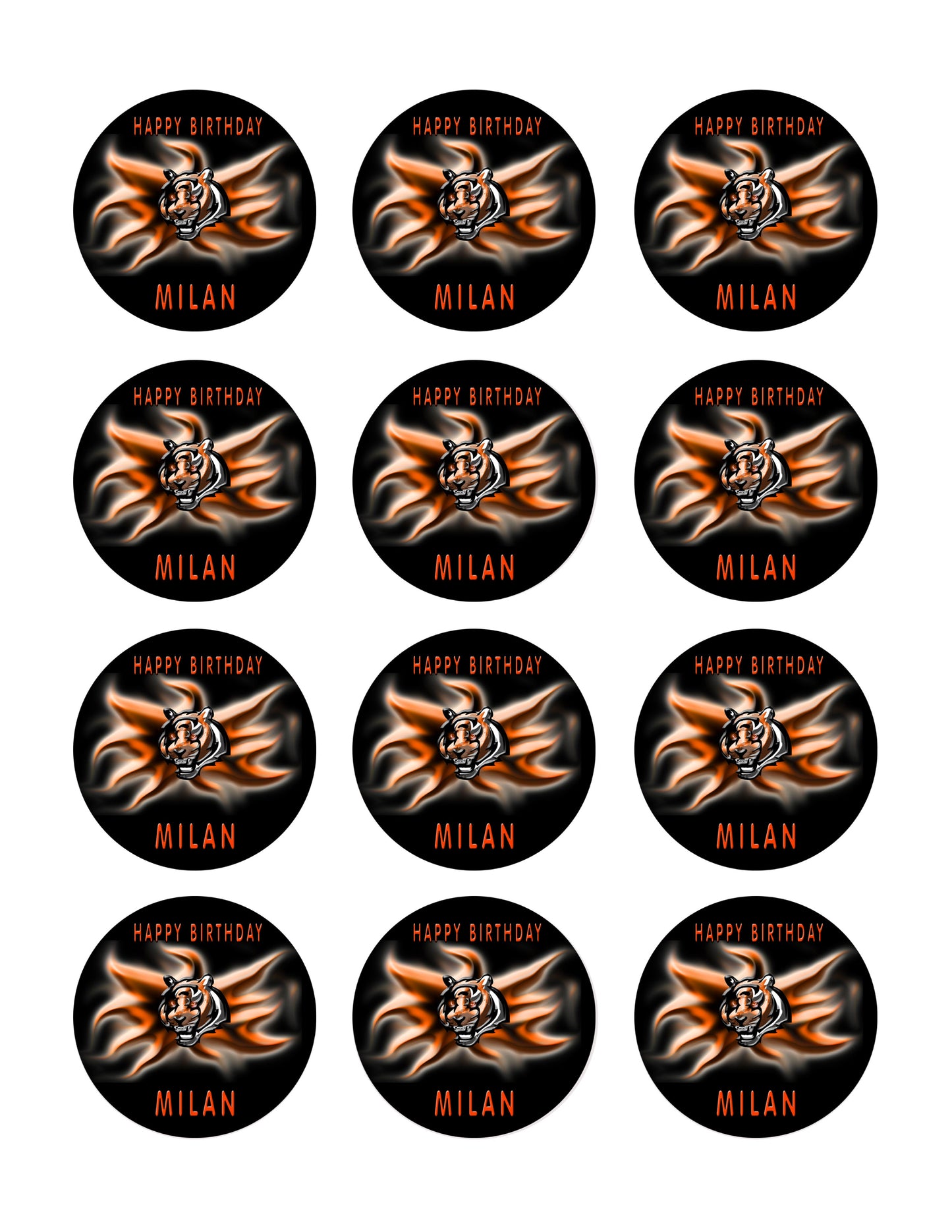 CINCINNATI BENGALS (Nr2) - Edible Cake Topper, Cupcake Toppers, Strips
