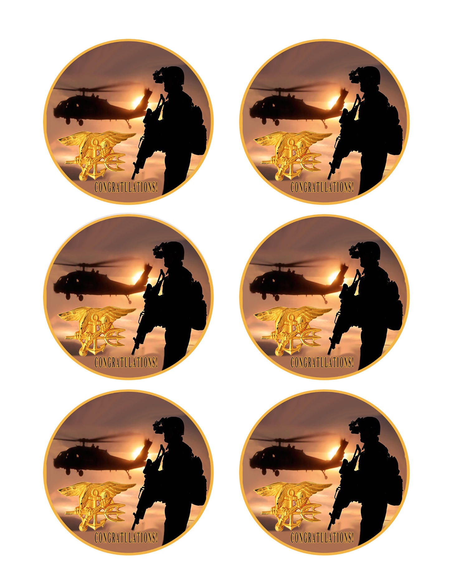 US Navy Seal - Edible Cake Topper OR Cupcake Topper, Decor
