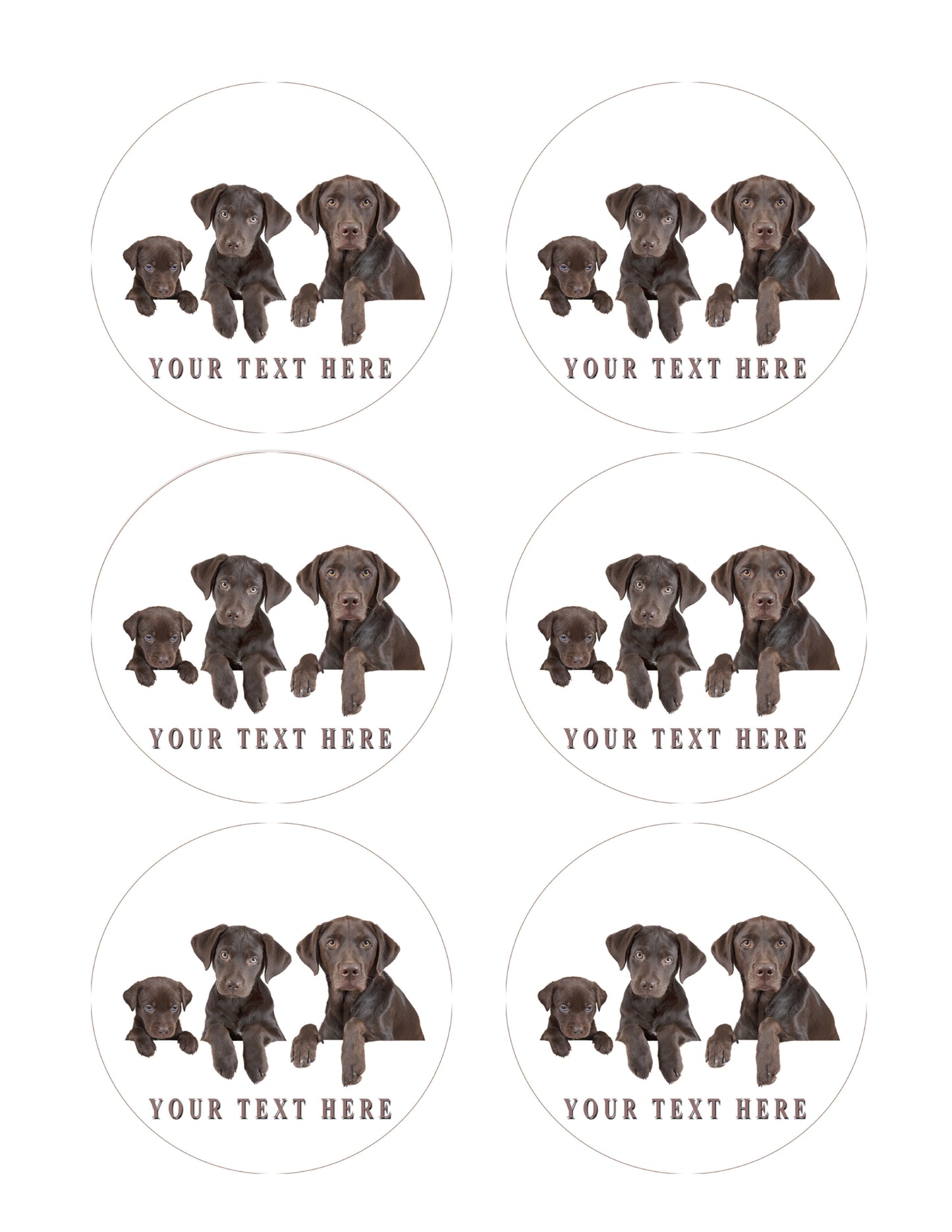 Dog Family - Edible Cake Topper, Cupcake Toppers, Strips