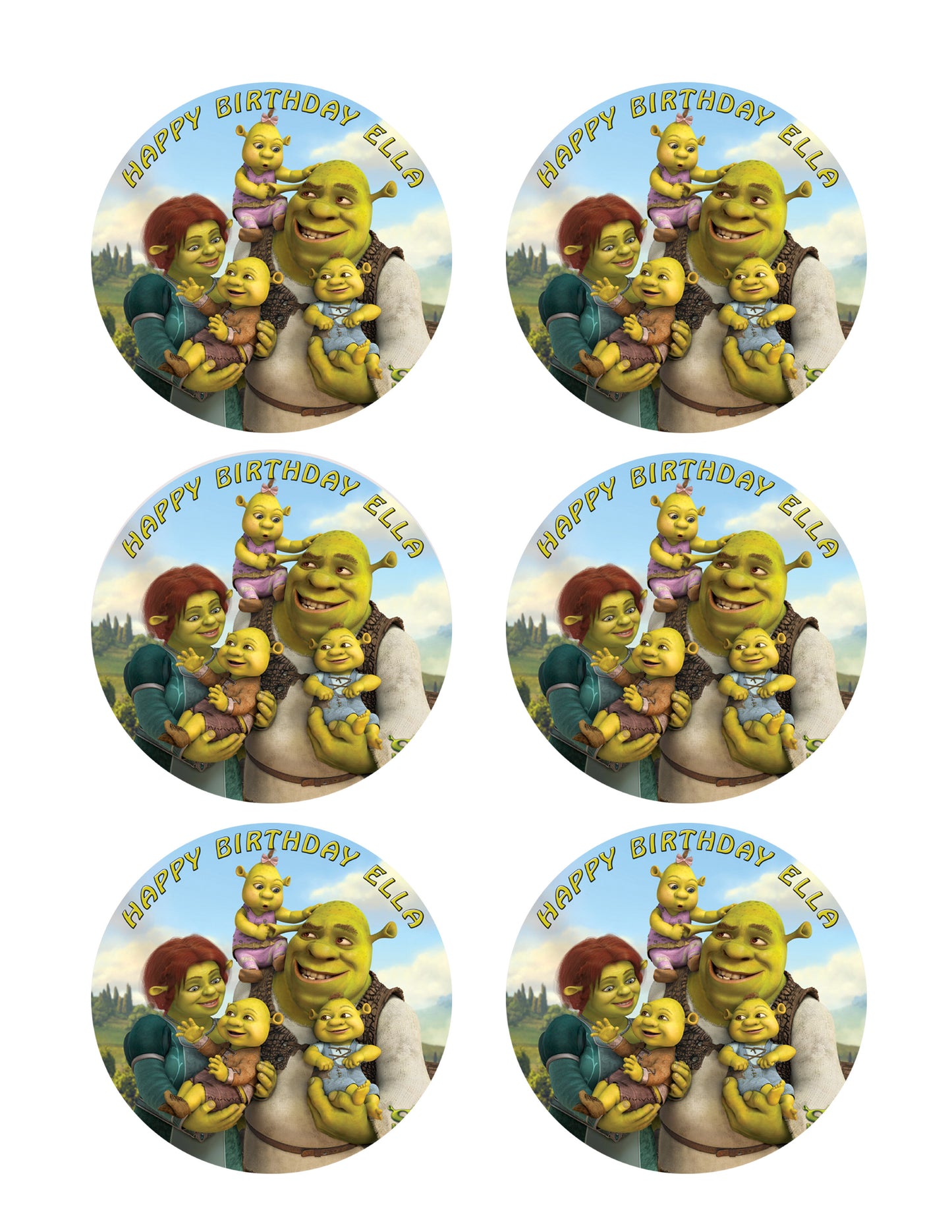 SHREK - Edible Cake Topper OR Cupcake Topper, Decor