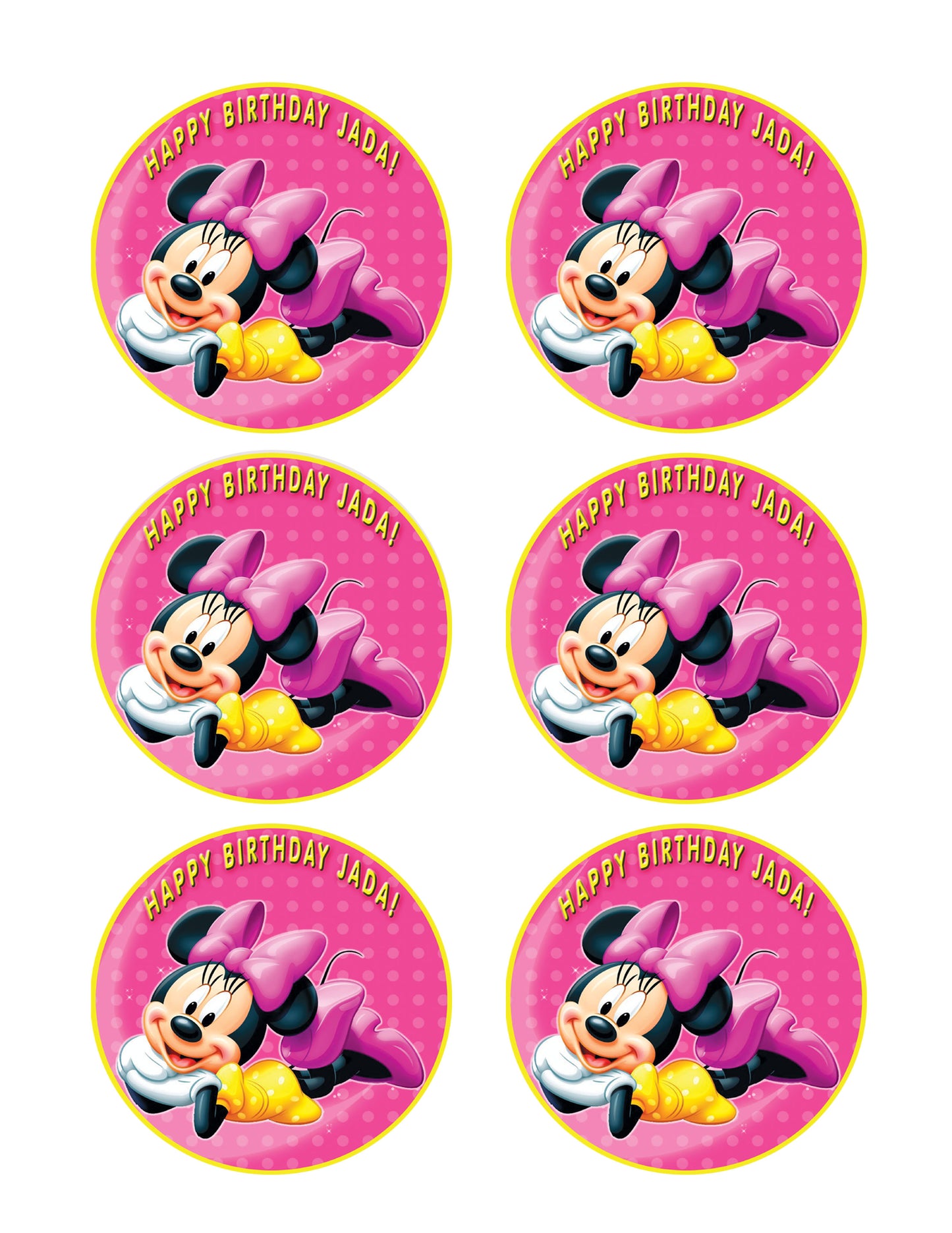 Minnie Mouse - Edible Cake Topper OR Cupcake Topper, Decor