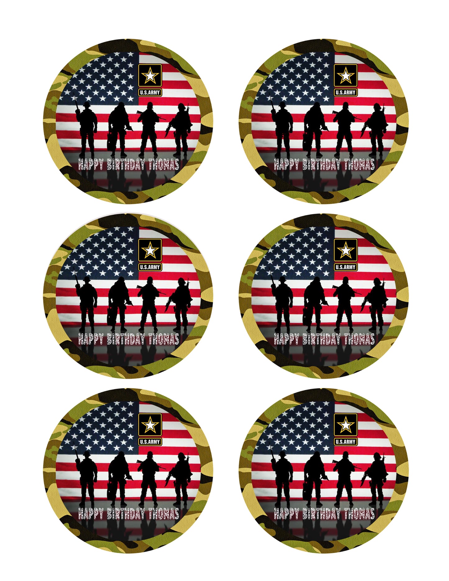 US ARMY - Edible Cake Topper OR Cupcake Topper, Decor