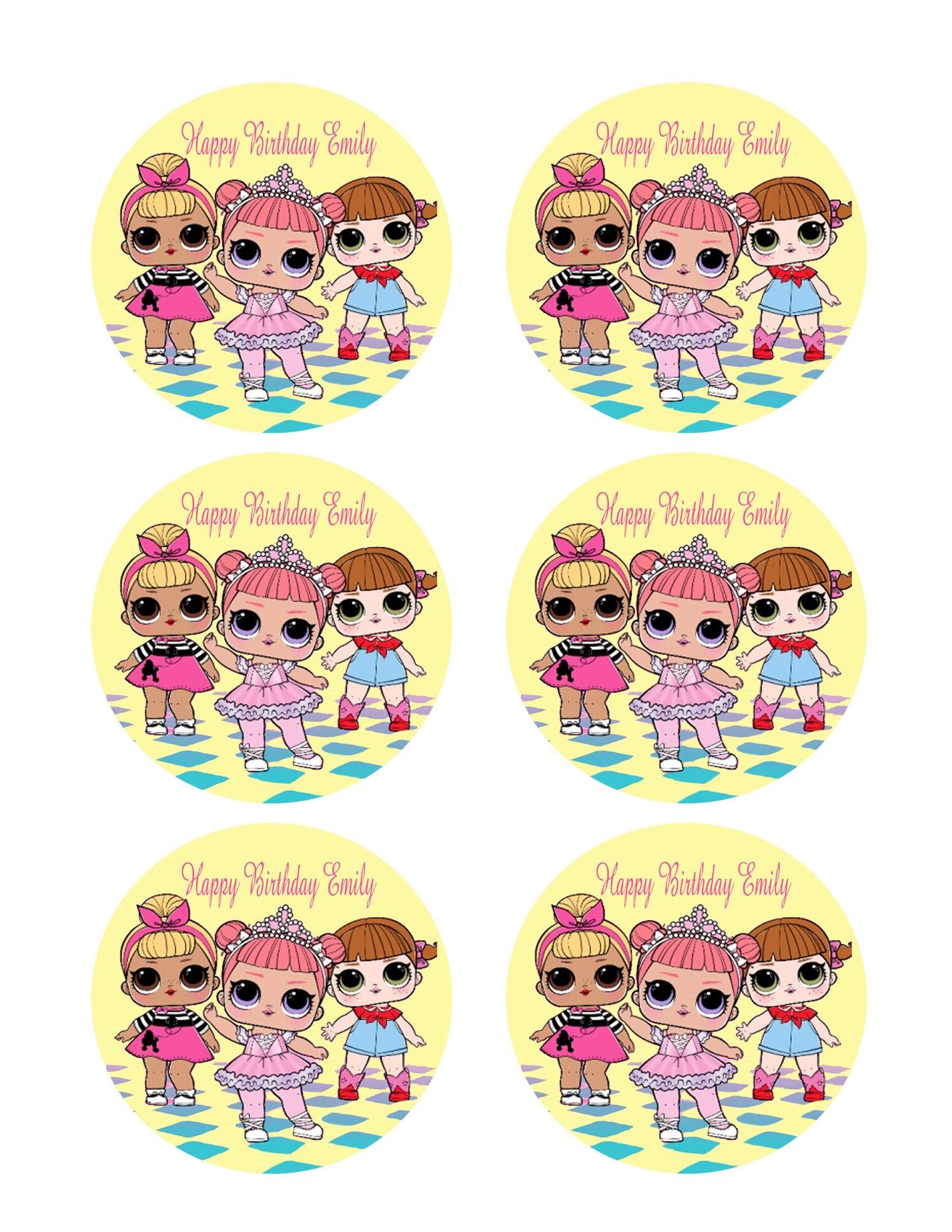 Lol Suprise Dolls (Nr1) - Edible Cake Topper, Cupcake Toppers, Strips