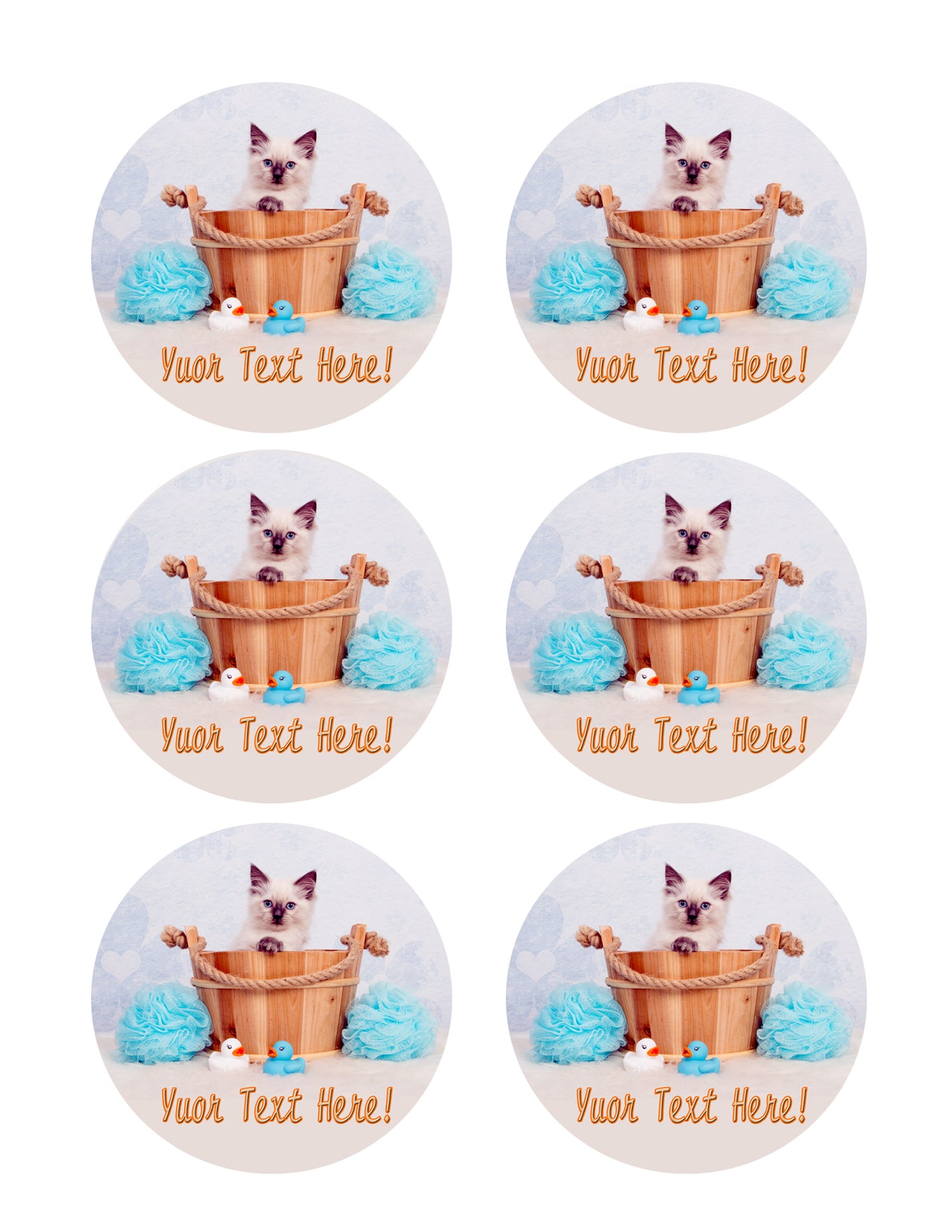 Cute rag doll kitten cat - Edible Cake Topper, Cupcake Toppers, Strips