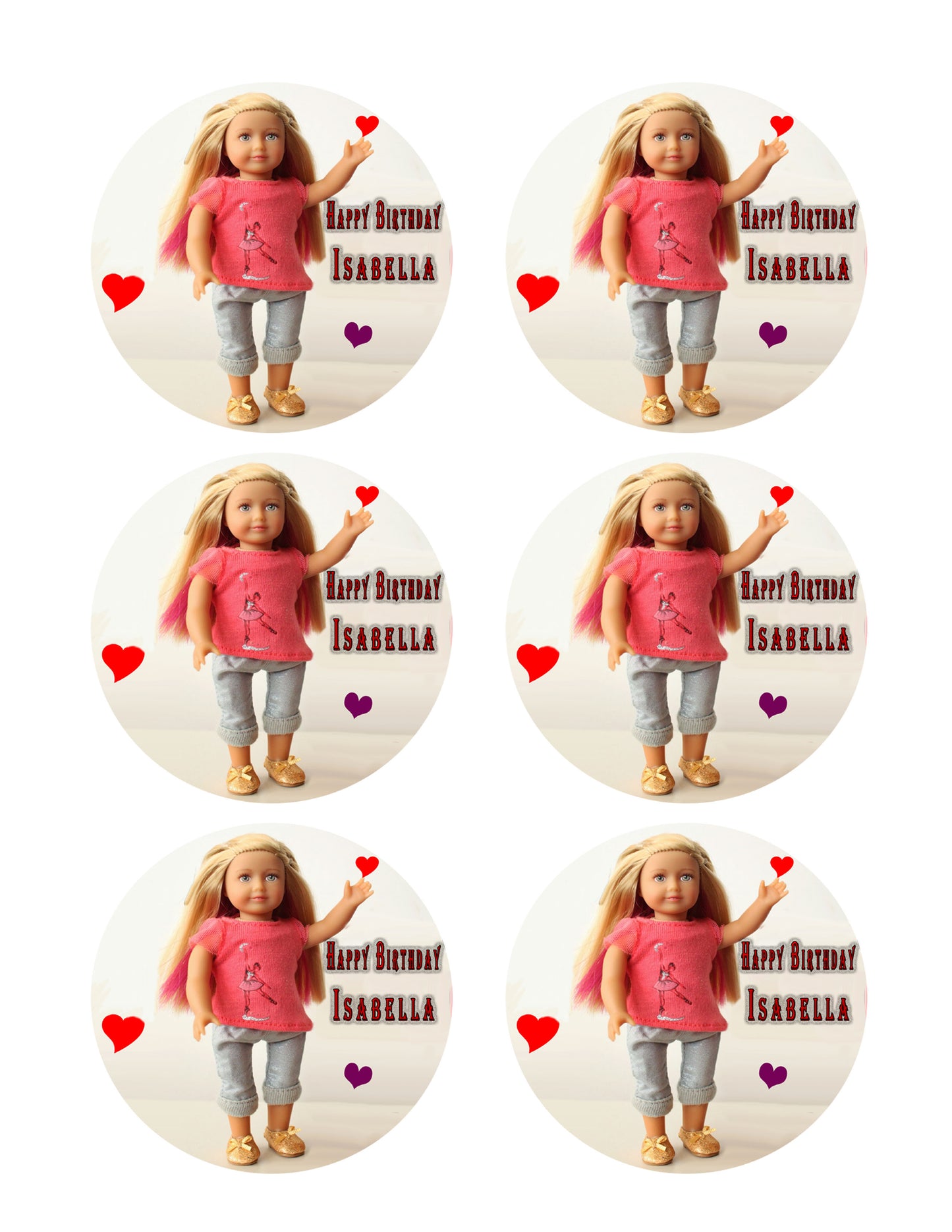 American Girl (Nr1) - Edible Cake Topper, Cupcake Toppers, Strips