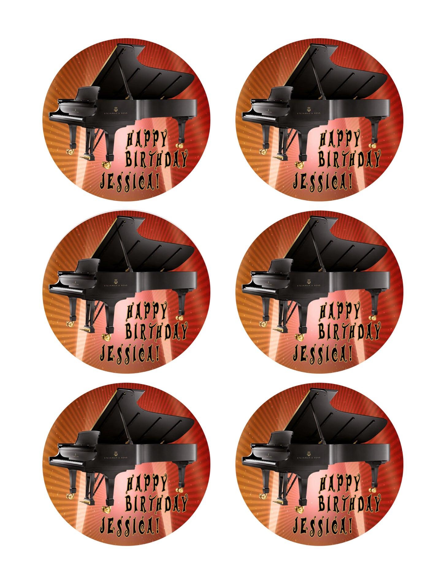 Piano Steinway & Sons - Edible Cake Topper OR Cupcake Topper, Decor
