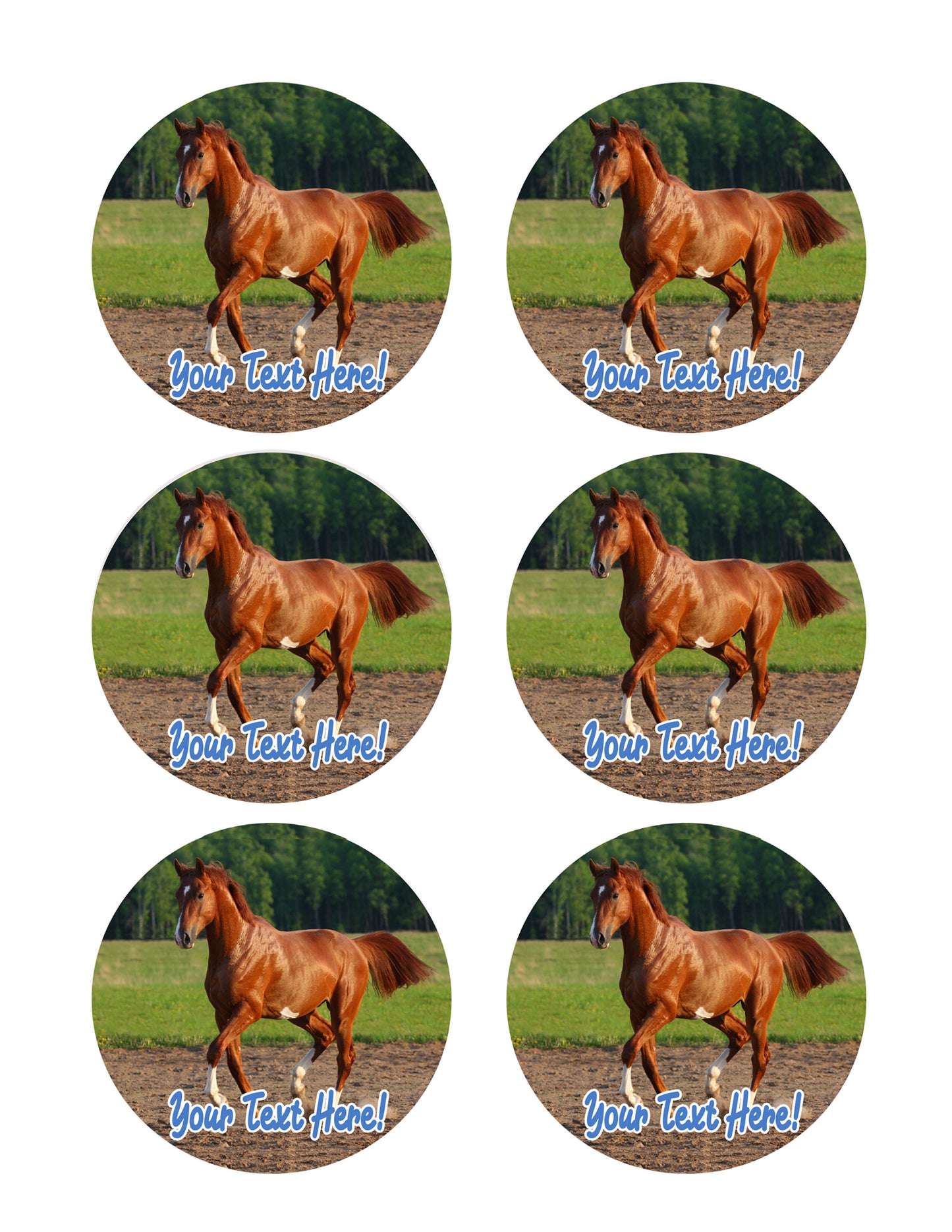 Brown Horse (Nr2) - Edible Cake Topper, Cupcake Toppers, Strips