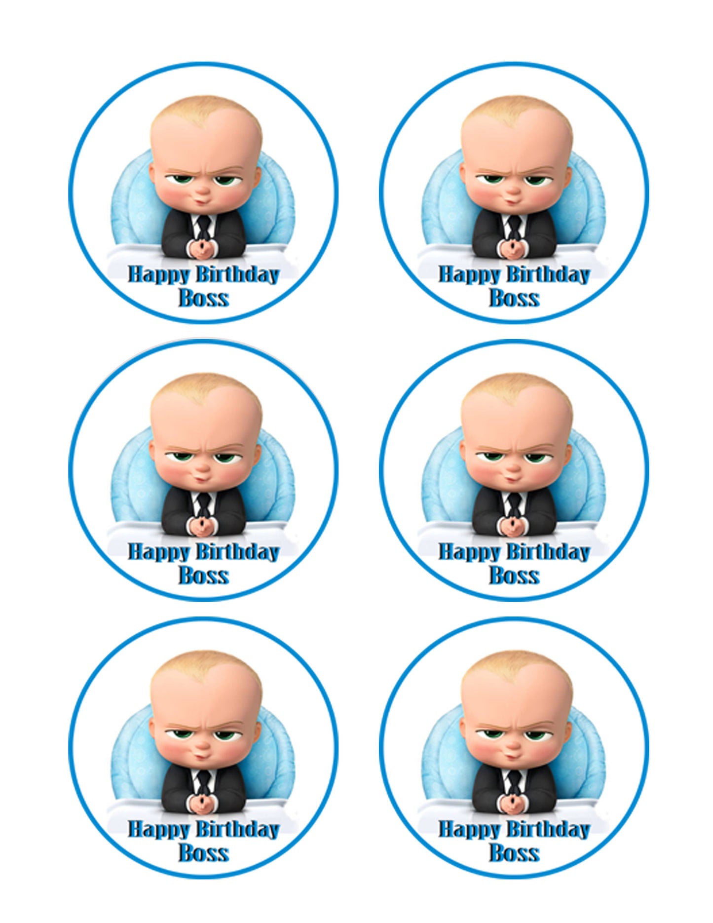 The Boss Baby - Edible Birthday Cake Topper OR Cupcake Topper, Decor