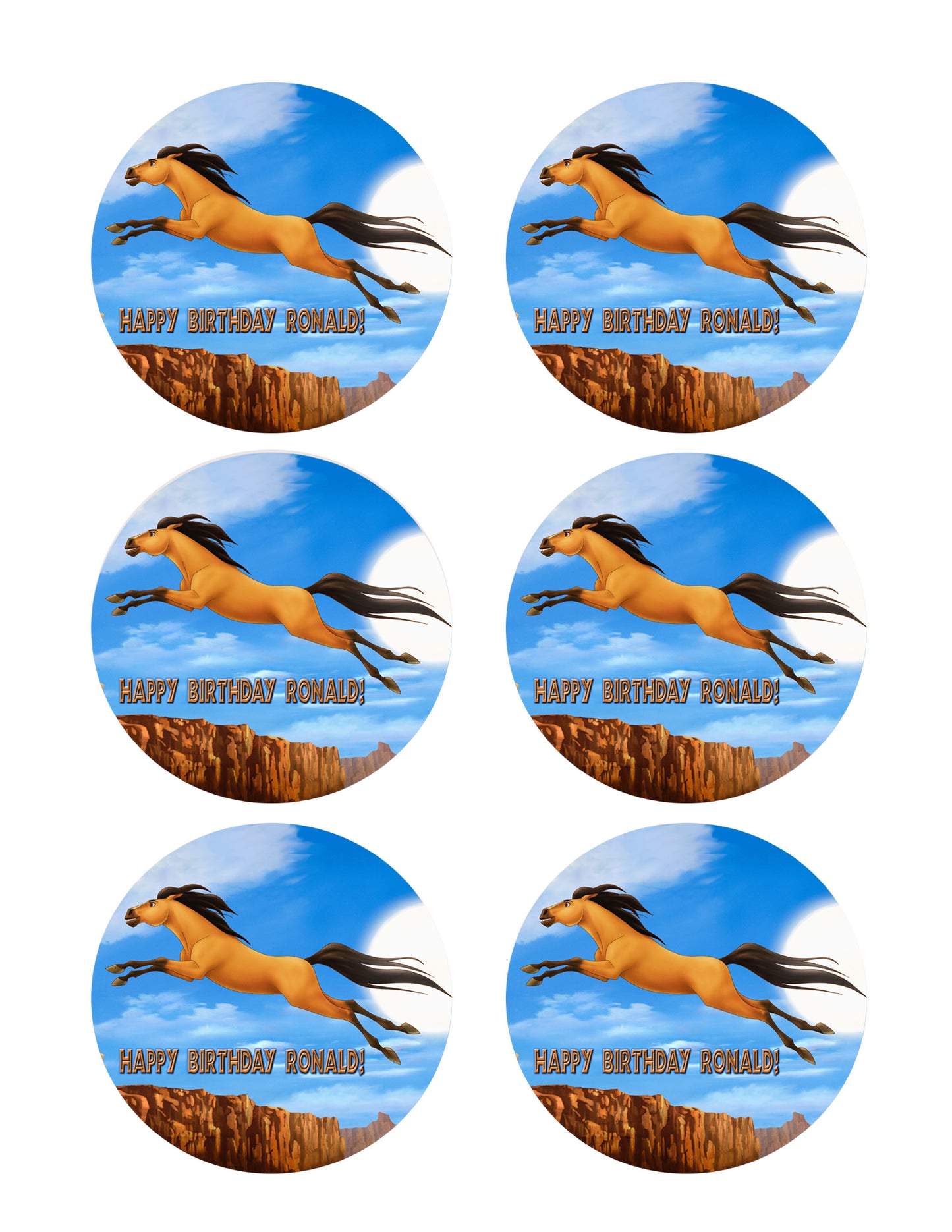 Spirit Stallion Of The Cimarron (Nr3) - Edible Cake Topper OR Cupcake Topper, Decor