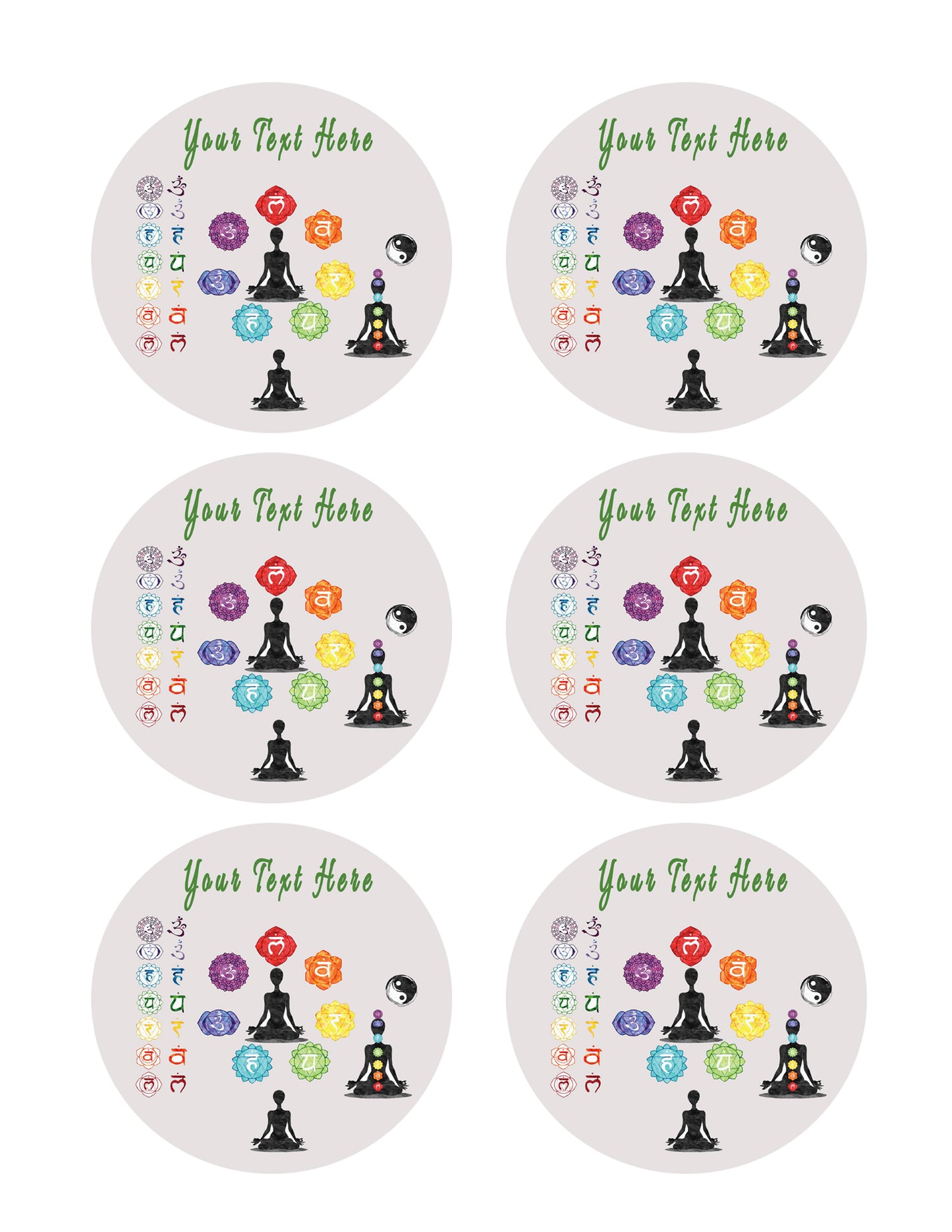 Chakra - Edible Cake Topper, Cupcake Toppers, Strips