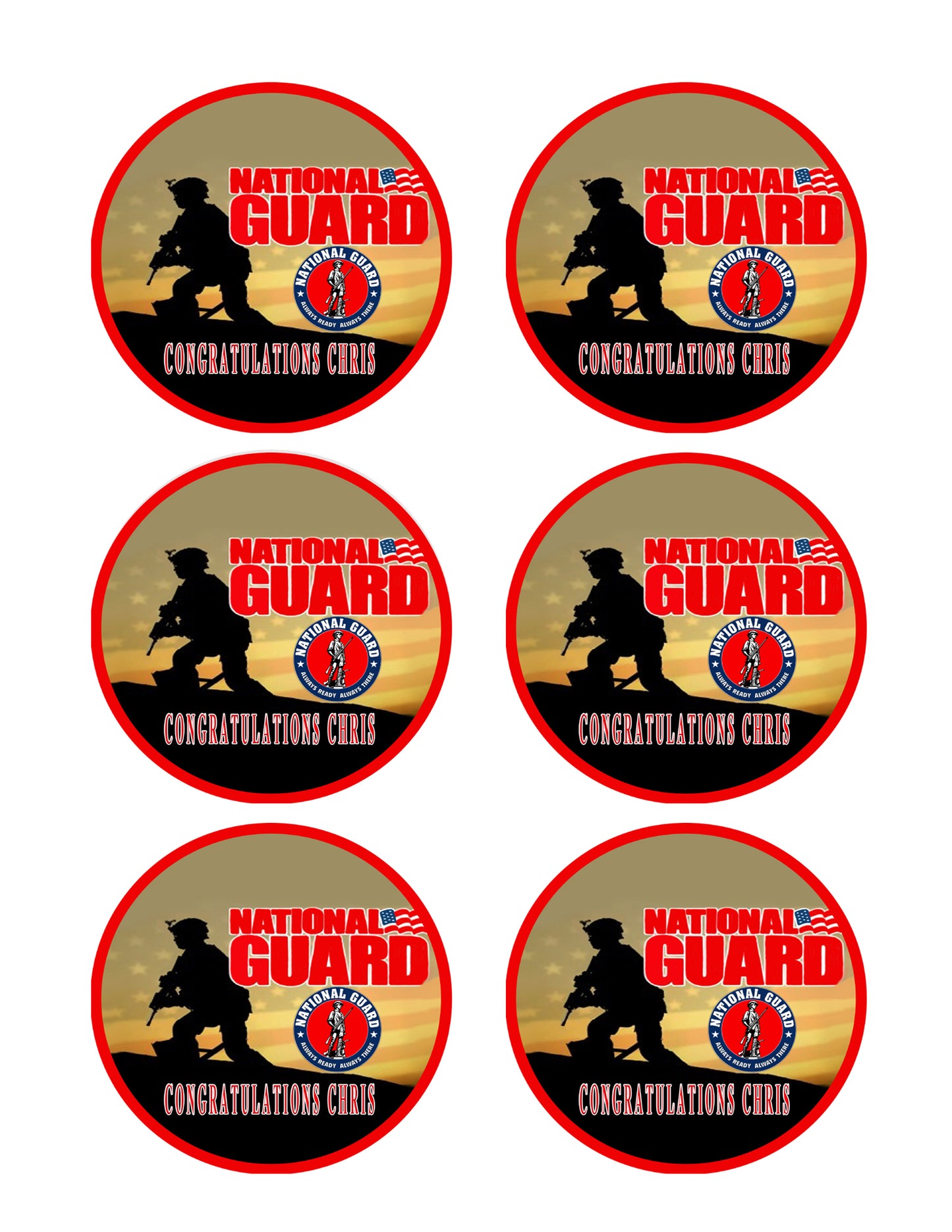 National Guard - Edible Cake Topper OR Cupcake Topper, Decor