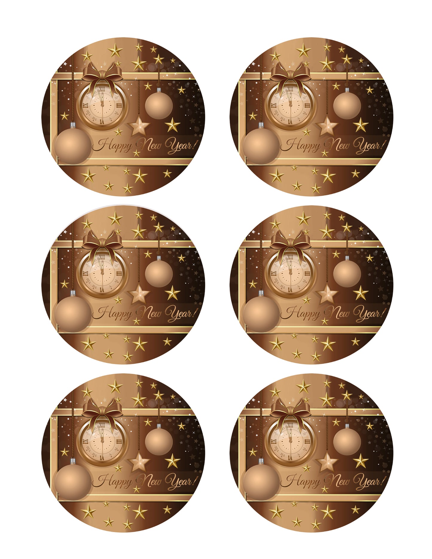 New Year (Nr2) - Edible Cake Topper, Cupcake Toppers, Strips
