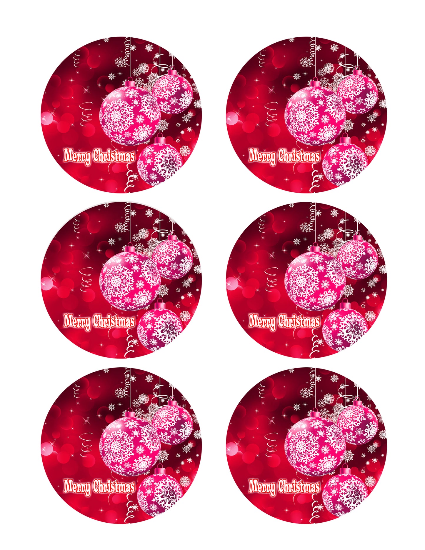 Christmas (Nr9) - Edible Cake Topper, Cupcake Toppers, Strips
